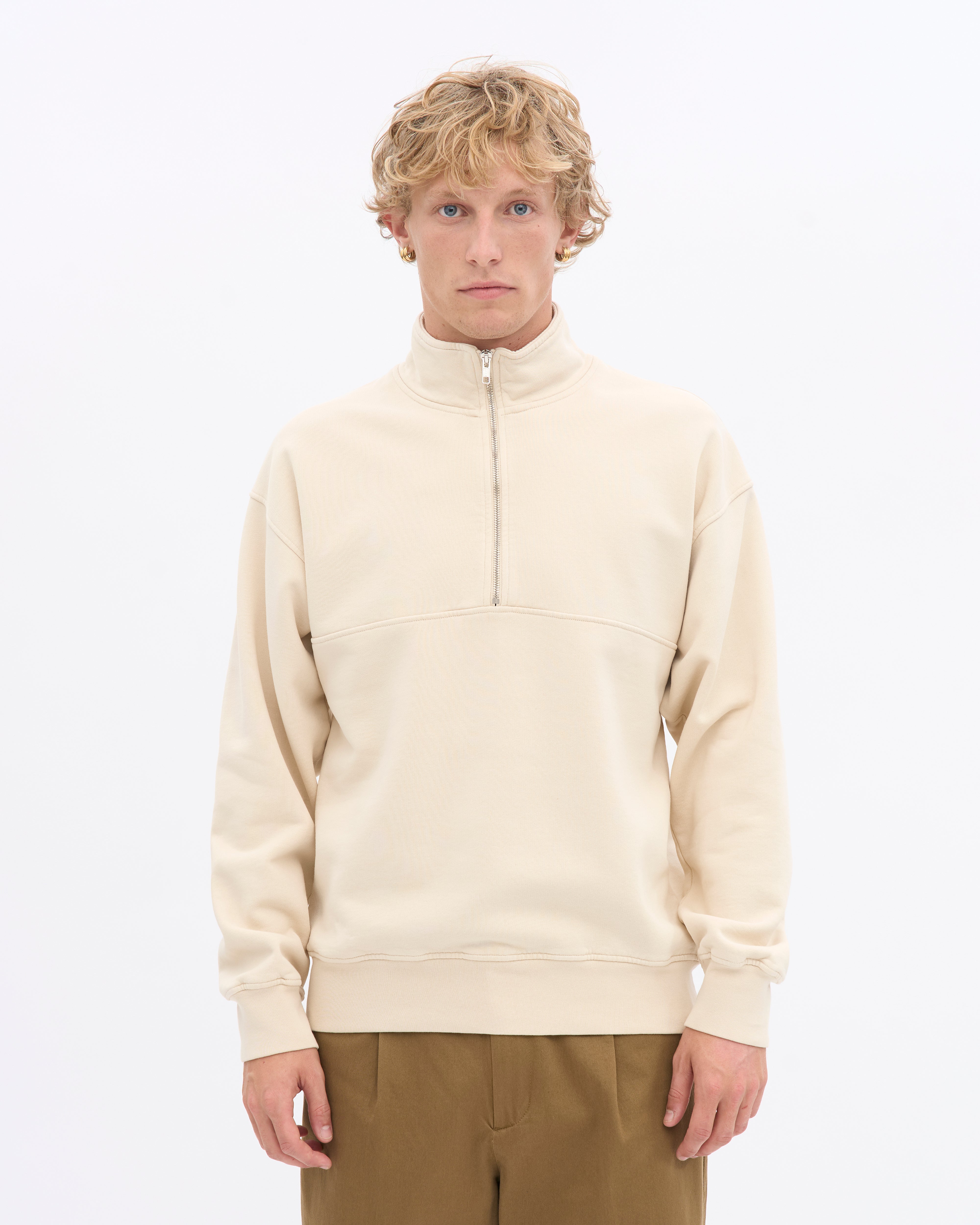 Organic Quarter Zip - Ivory White