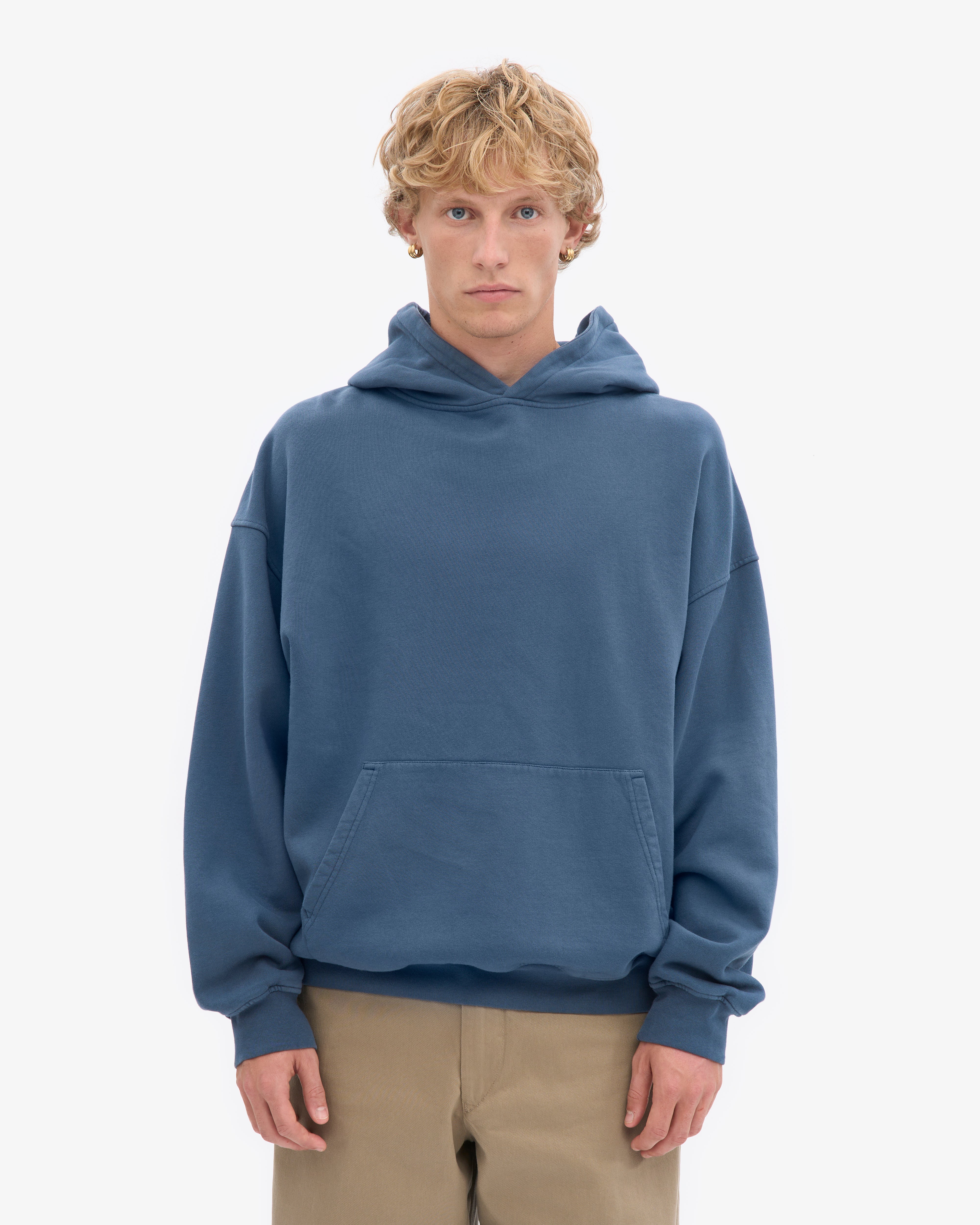 Organic Relaxed Hood Sweatsuit - Petrol Blue