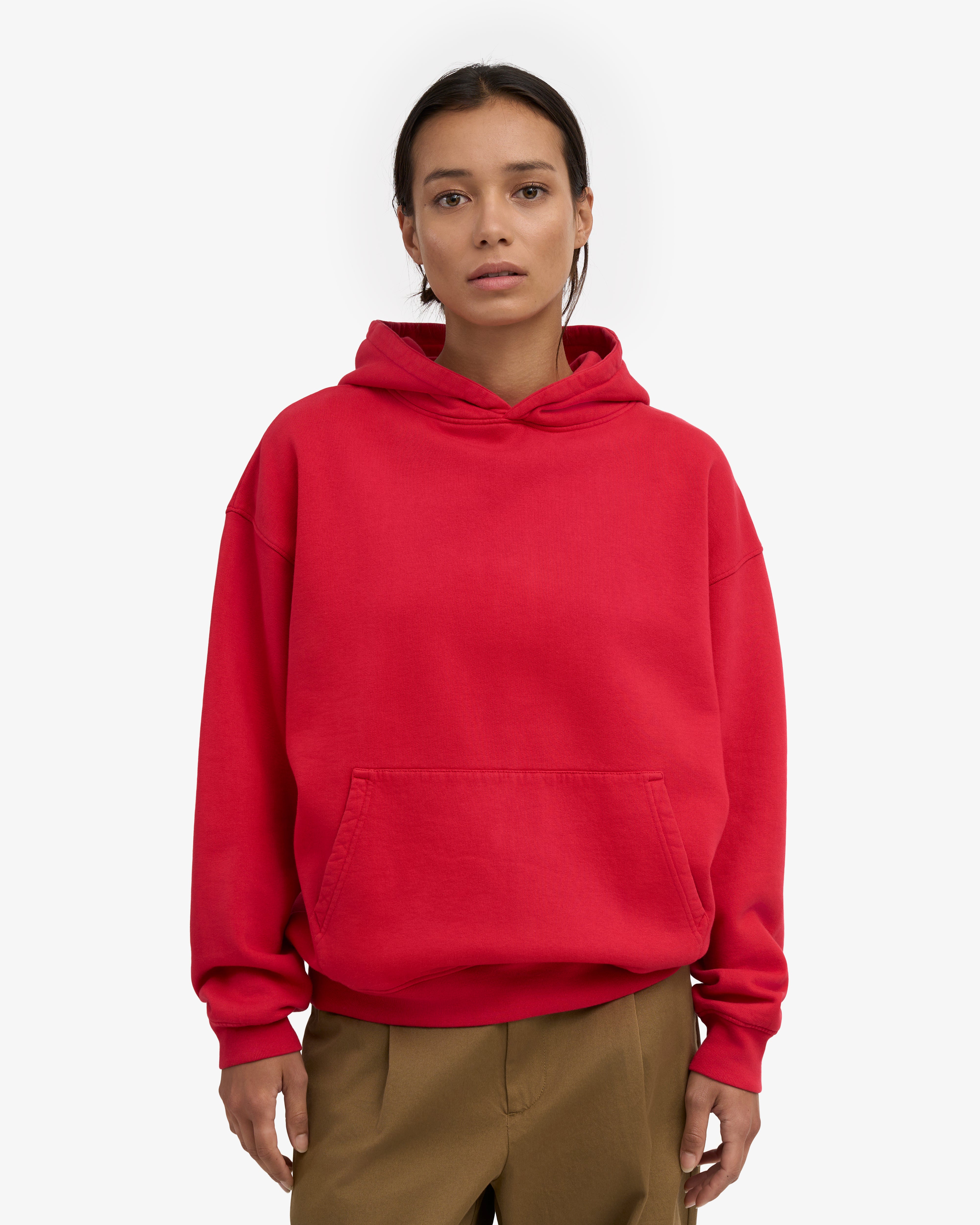 Organic Oversized Hood - Scarlet Red