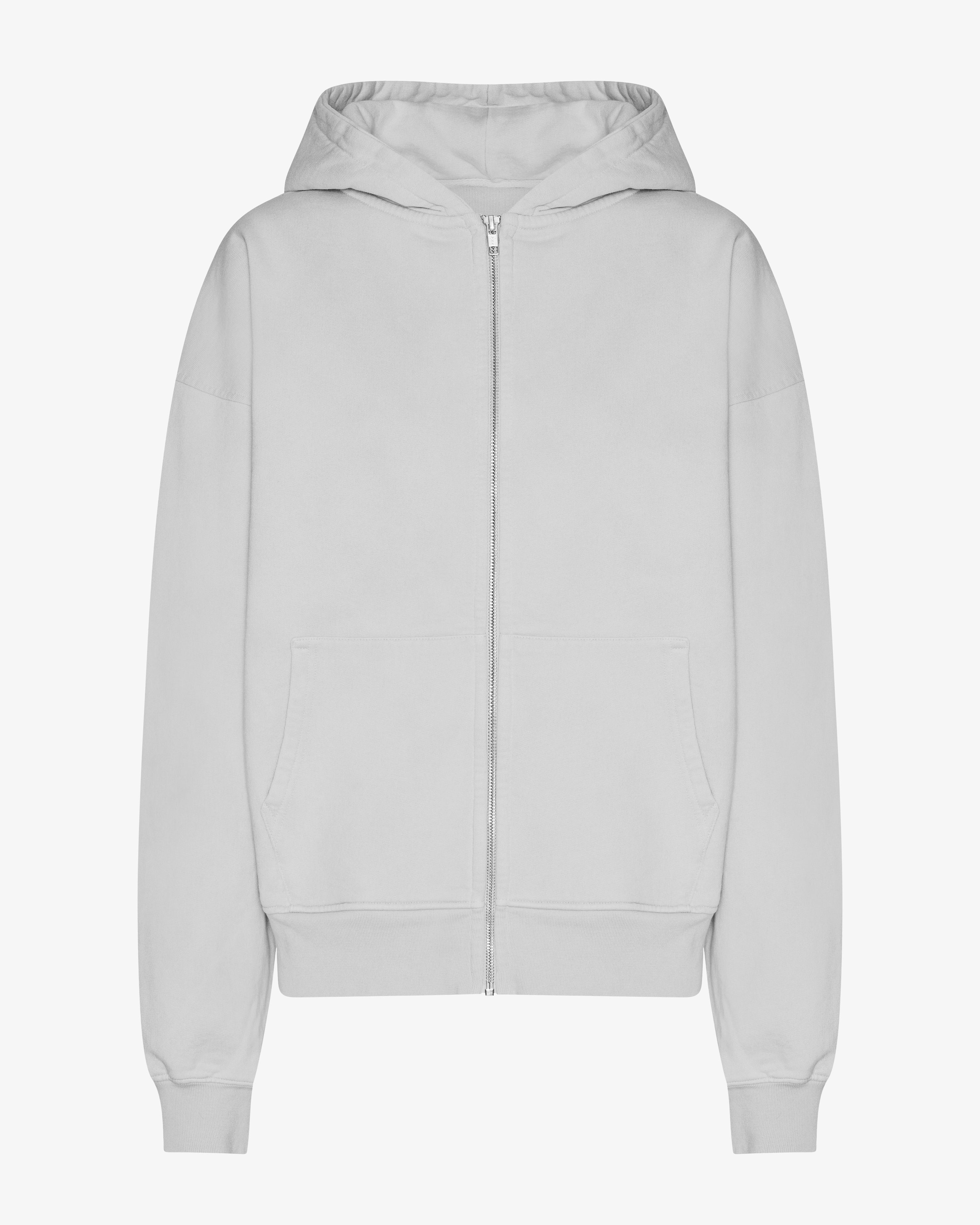 Organic Oversized Zip Hood - Faded Grey