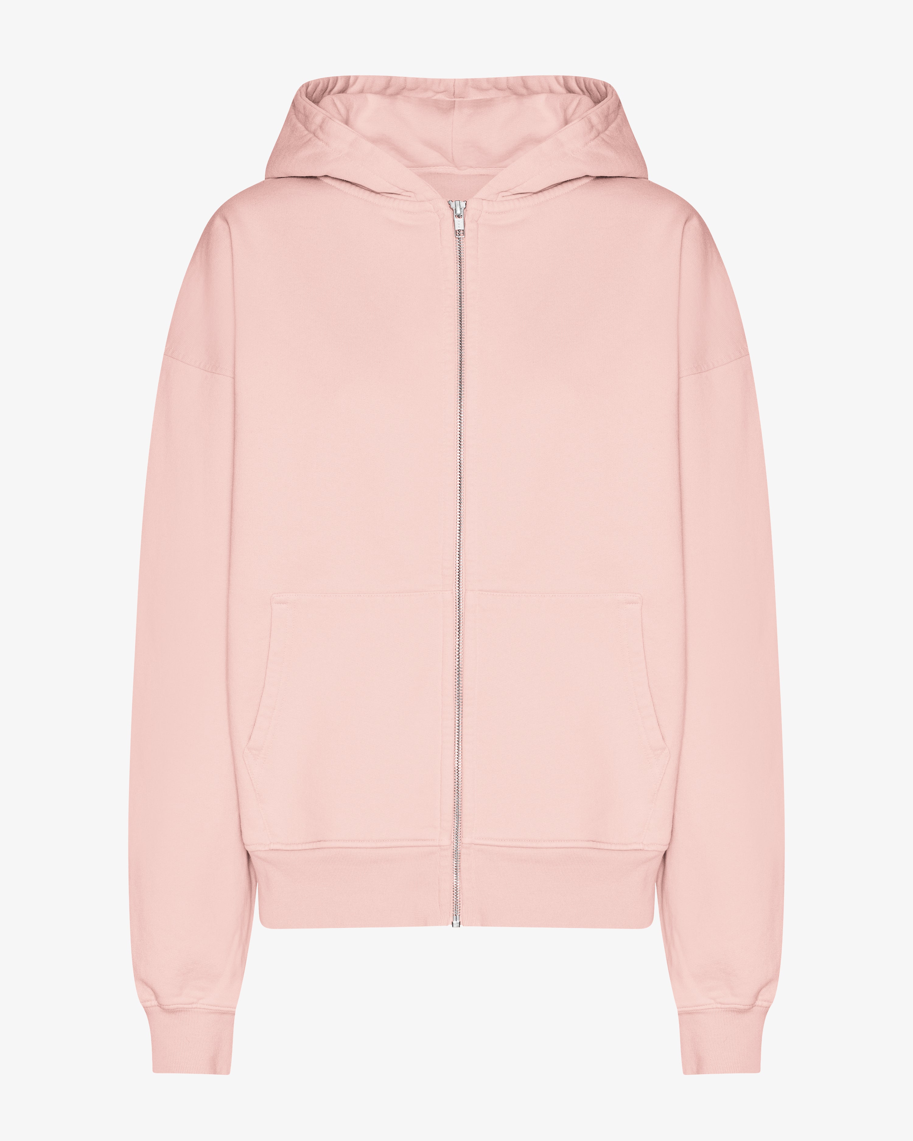 Organic Oversized Zip Hood - Faded Pink