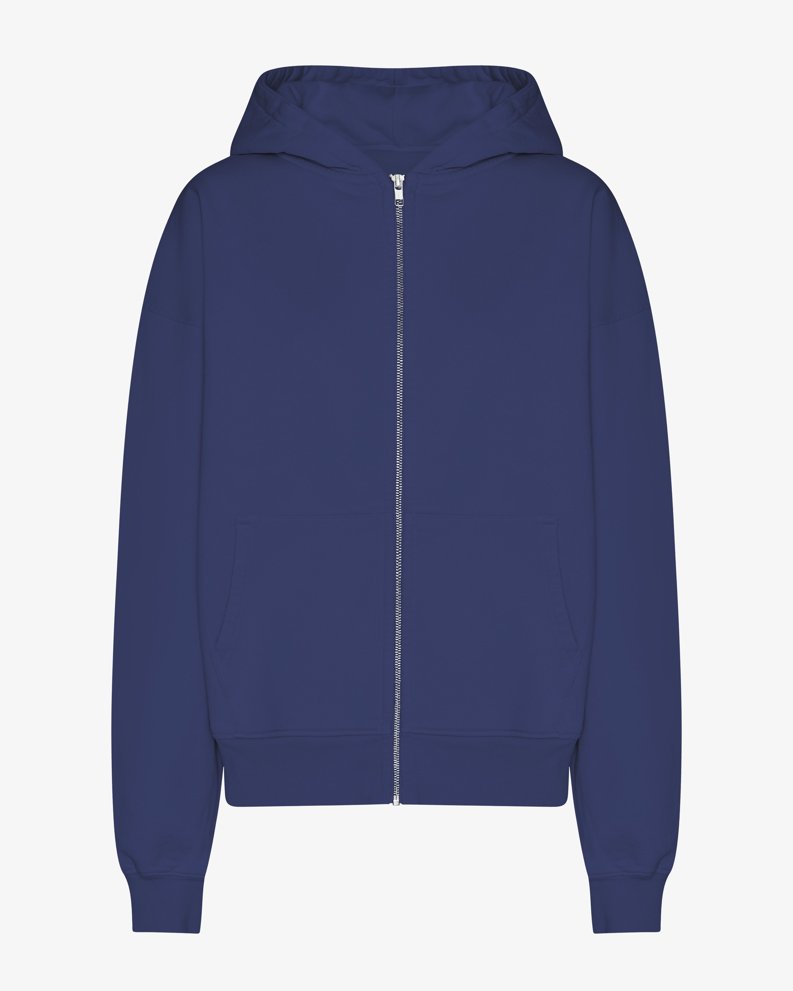 Organic Oversized Zip Hood - Marine Blue