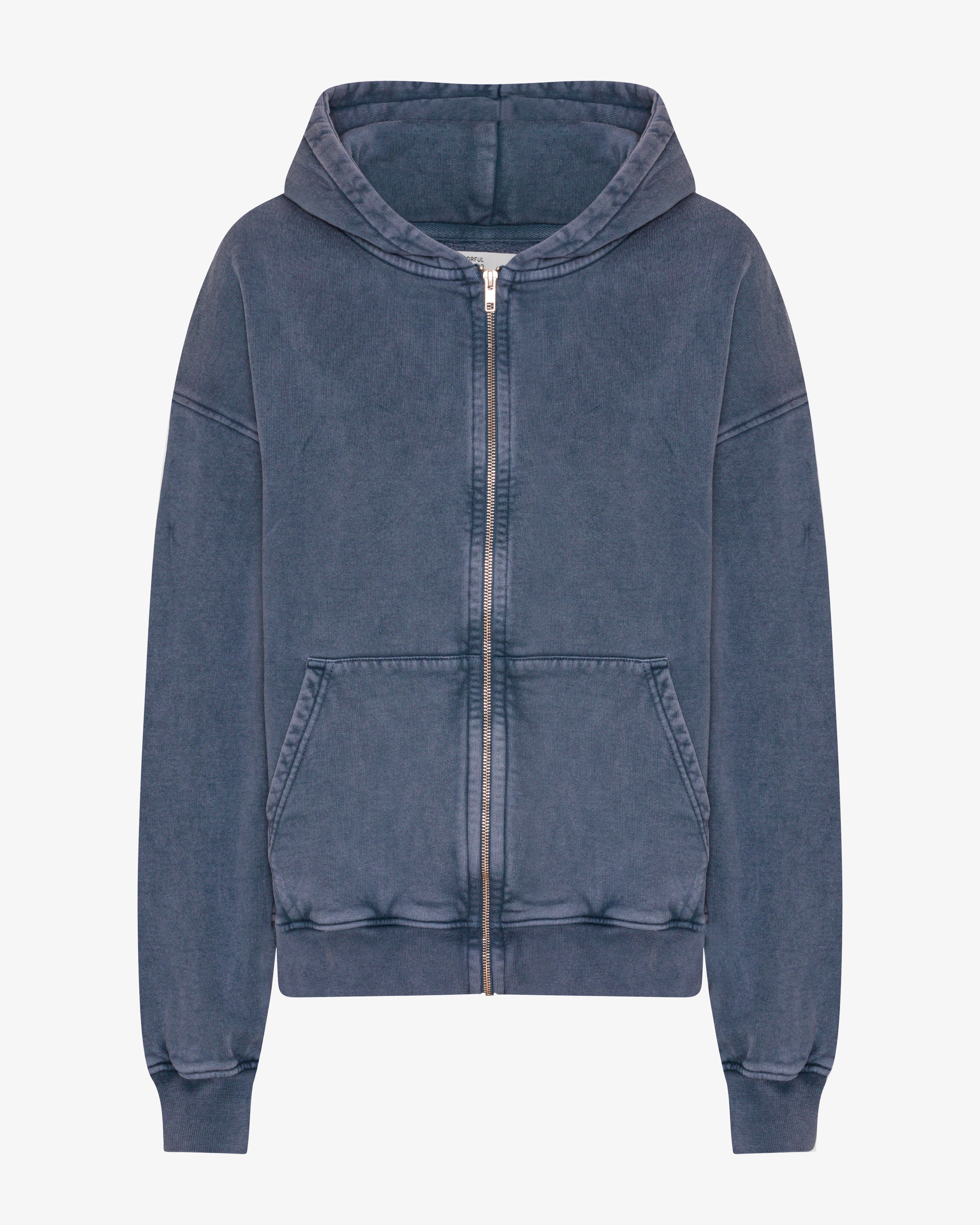 Organic Oversized Zip Hood - Neptune Blue