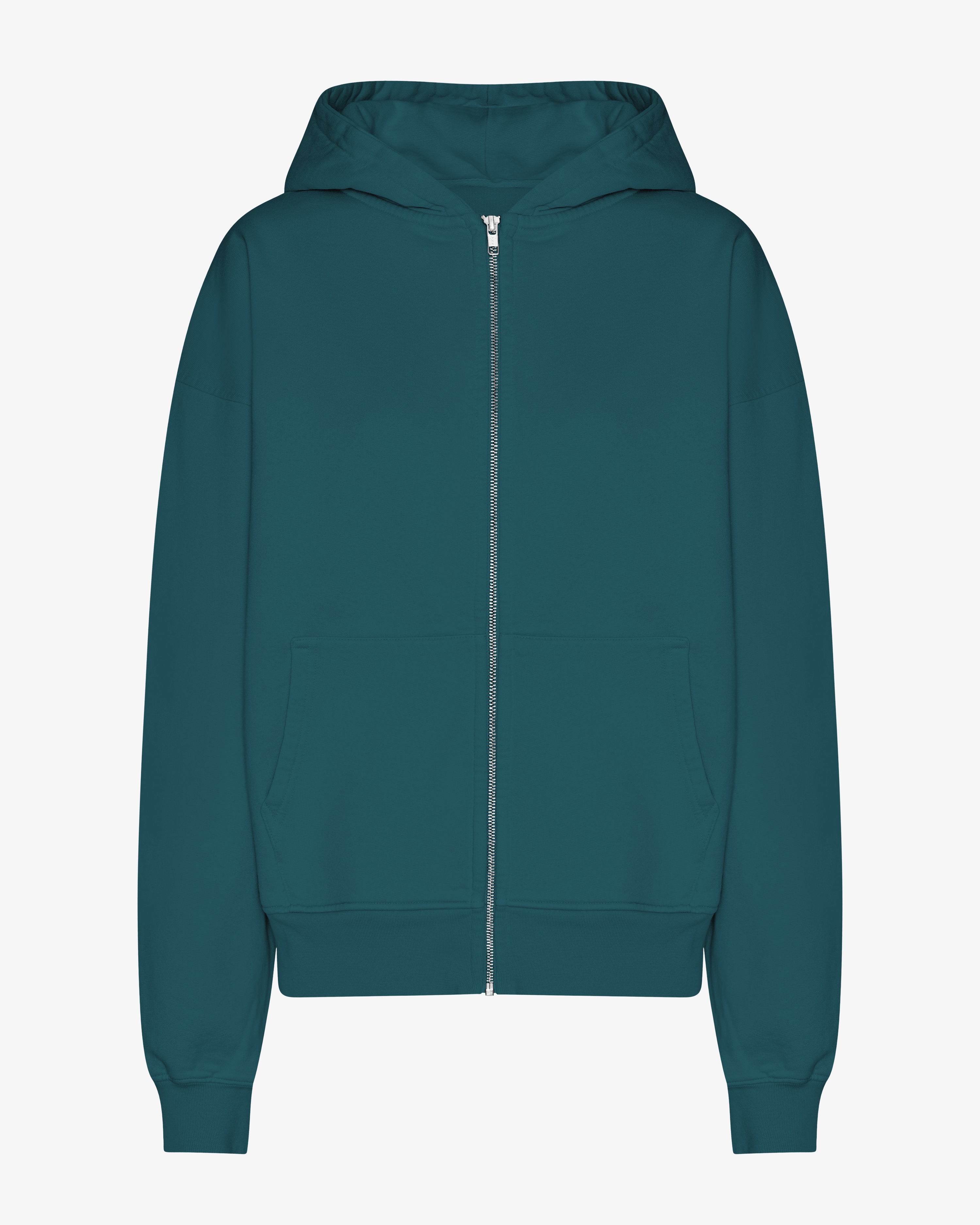 Organic Oversized Zip Hood - Ocean Green