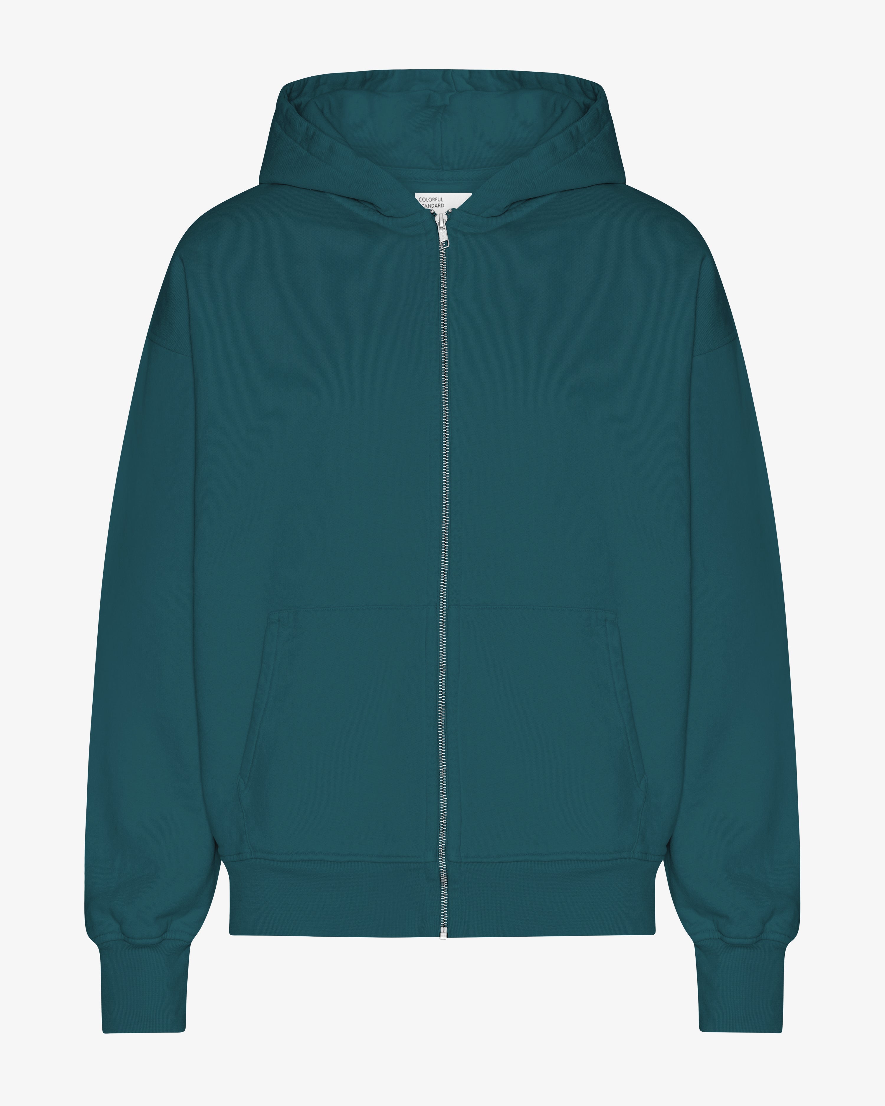 Organic Oversized Zip Hood - Ocean Green