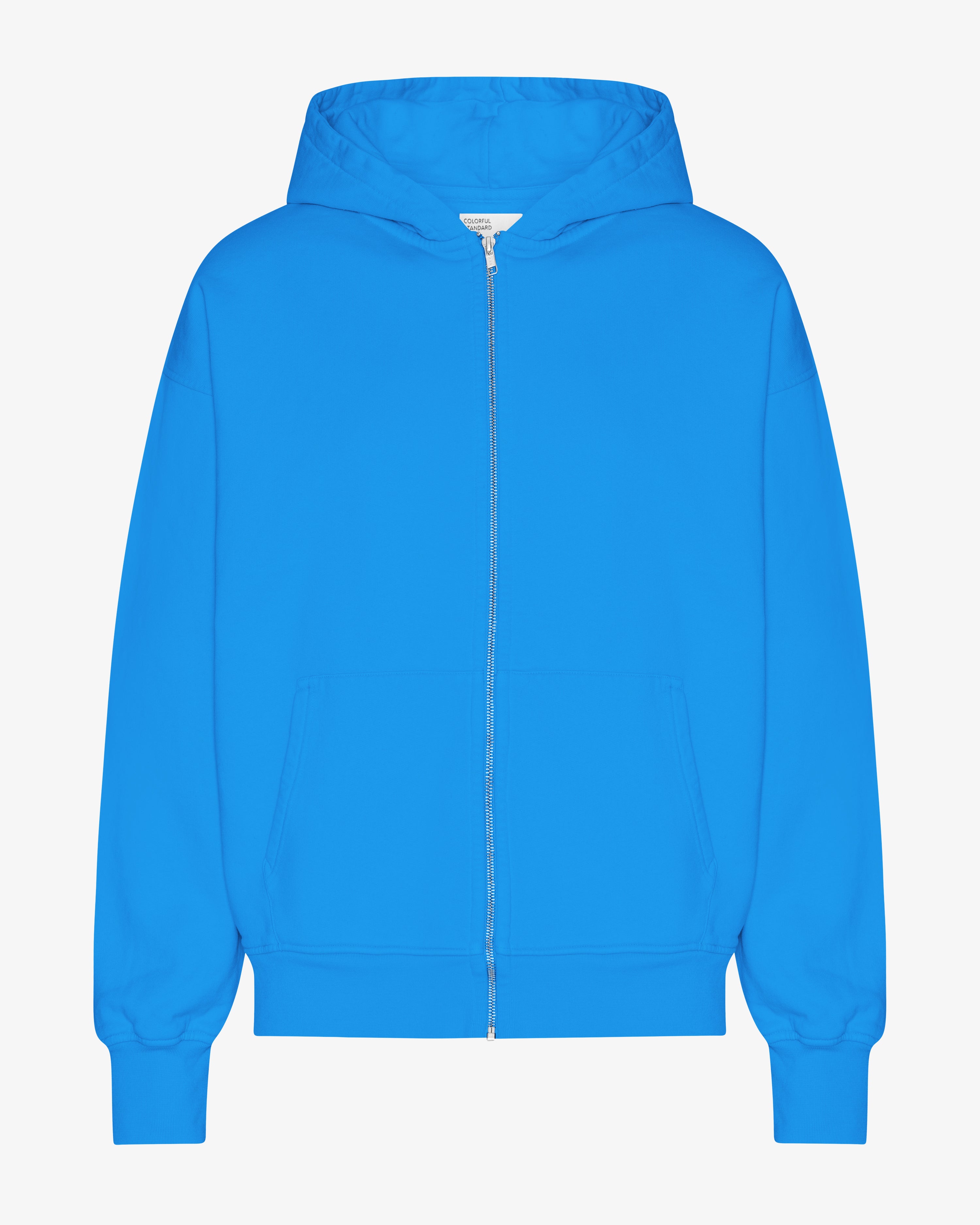 Organic Oversized Zip Hood - Pacific Blue