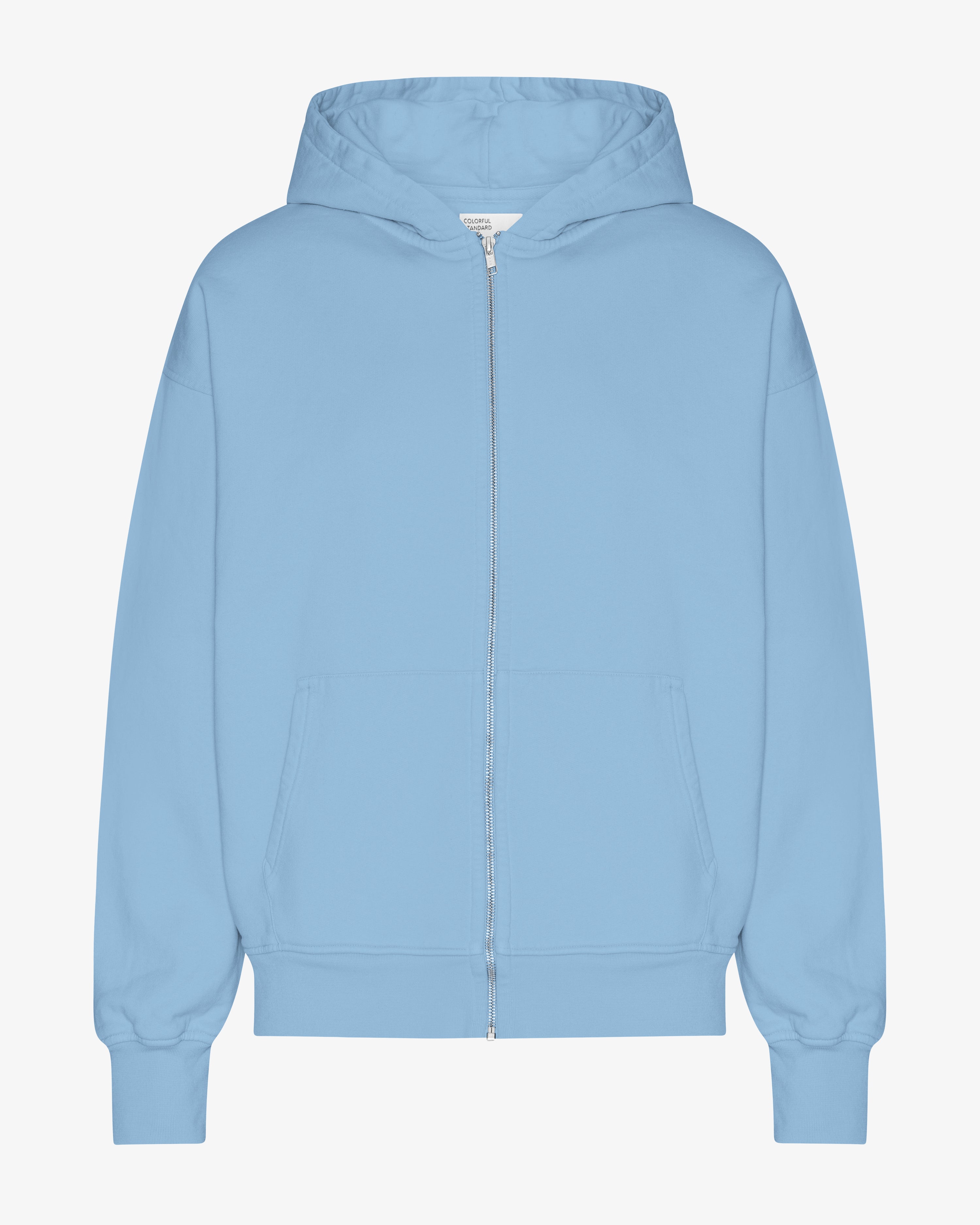 Organic Oversized Zip Hood - Seaside Blue