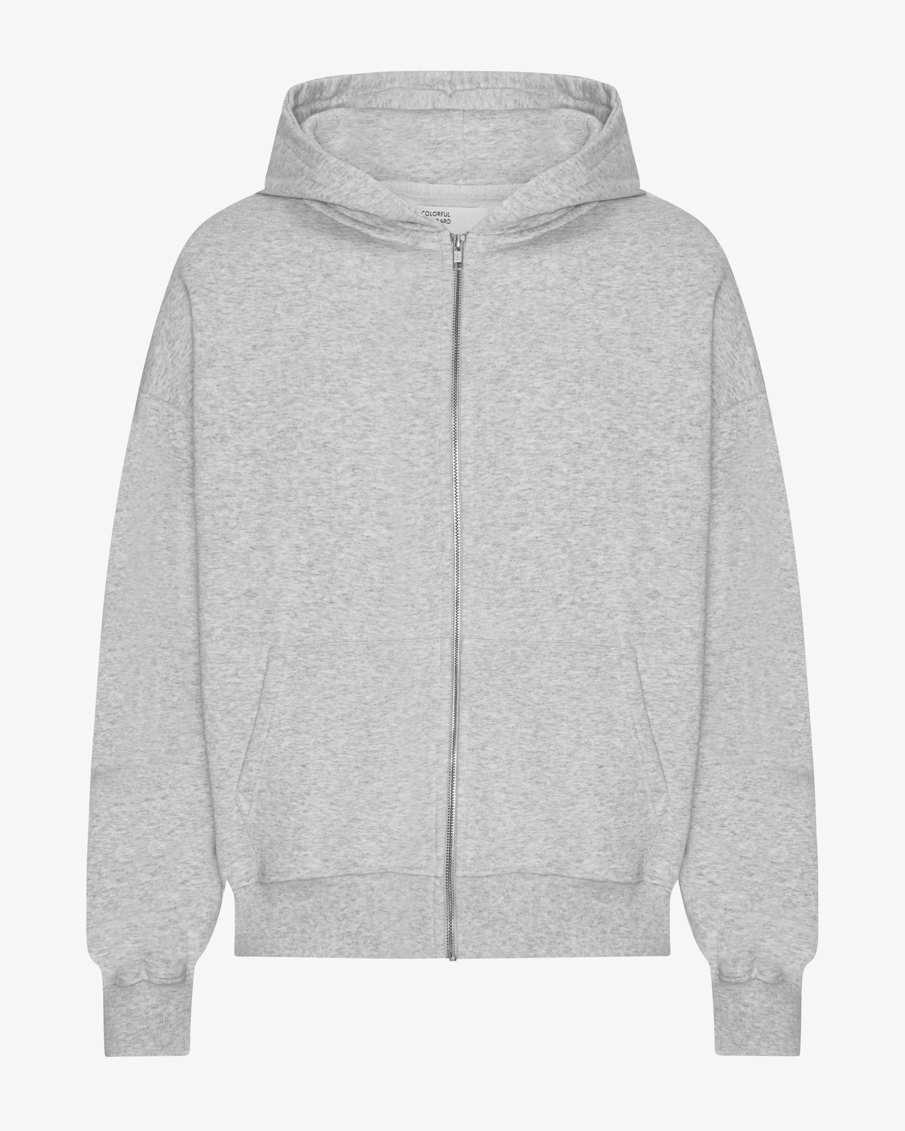 Organic Oversized Zip Hood - Snow Melange