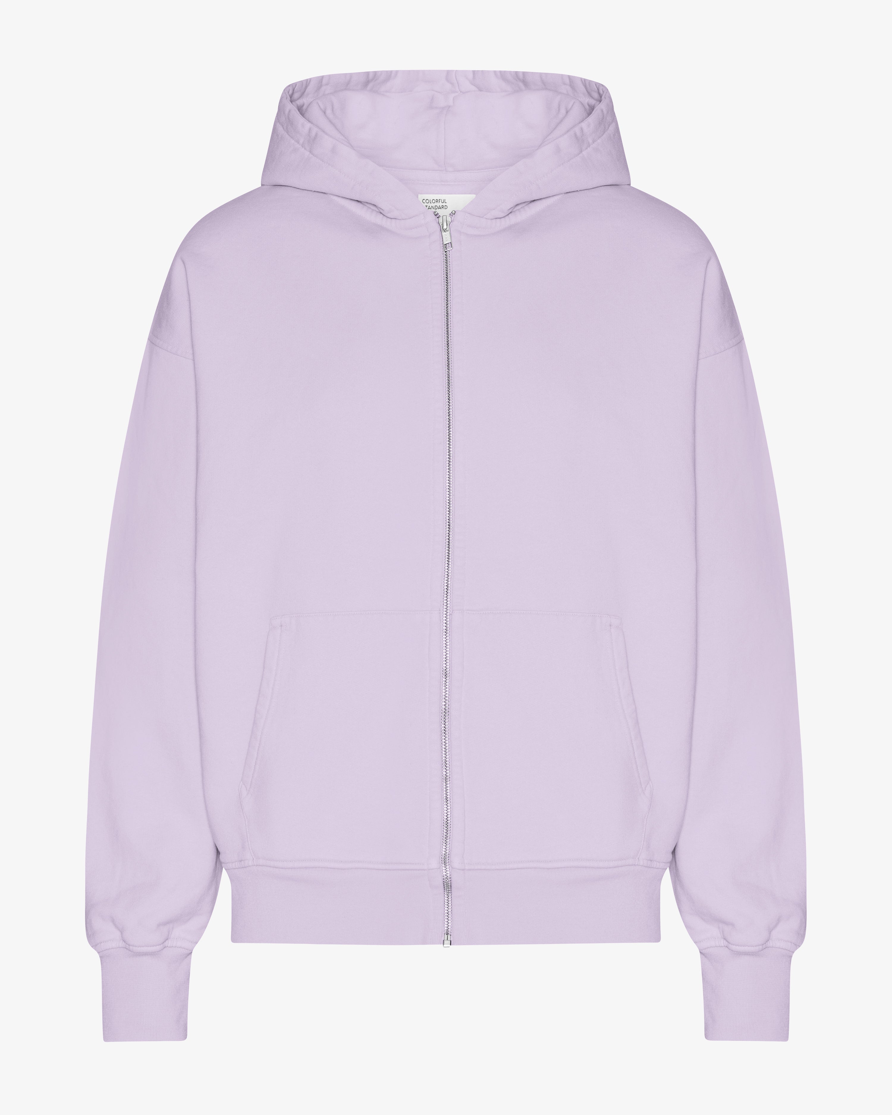 Organic Oversized Zip Hood - Soft Lavender