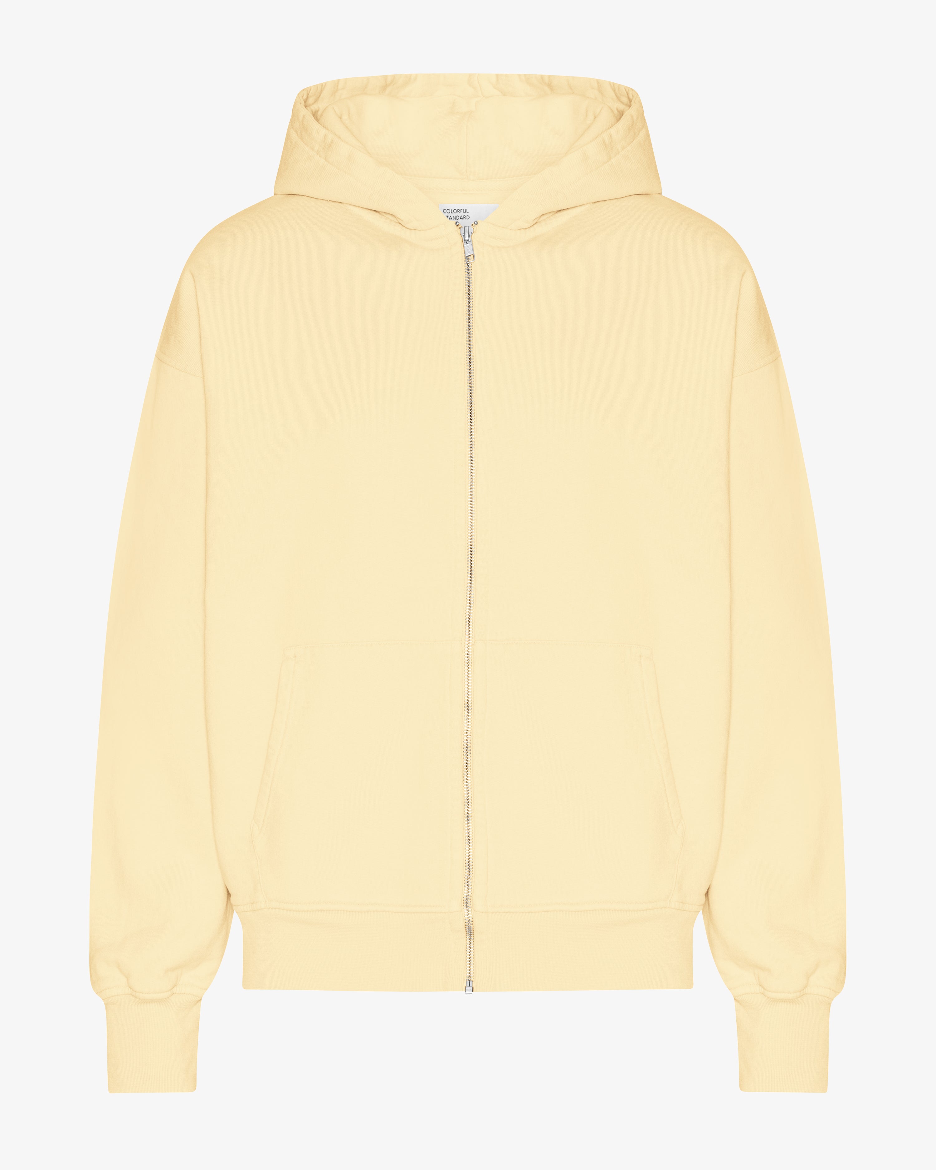 Organic Oversized Zip Hood - Soft Yellow