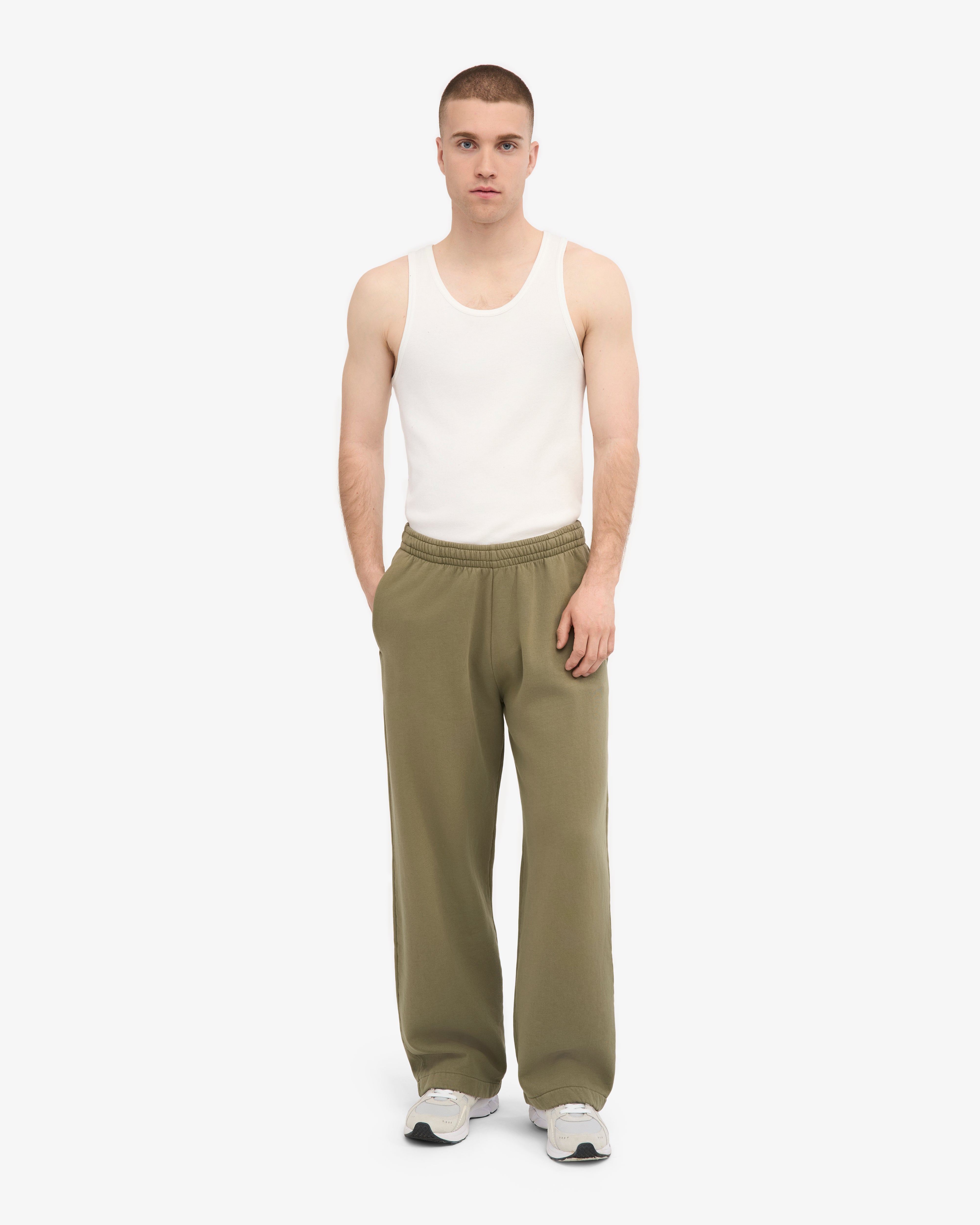 Organic Straight Leg Sweatpants - Dusty Olive