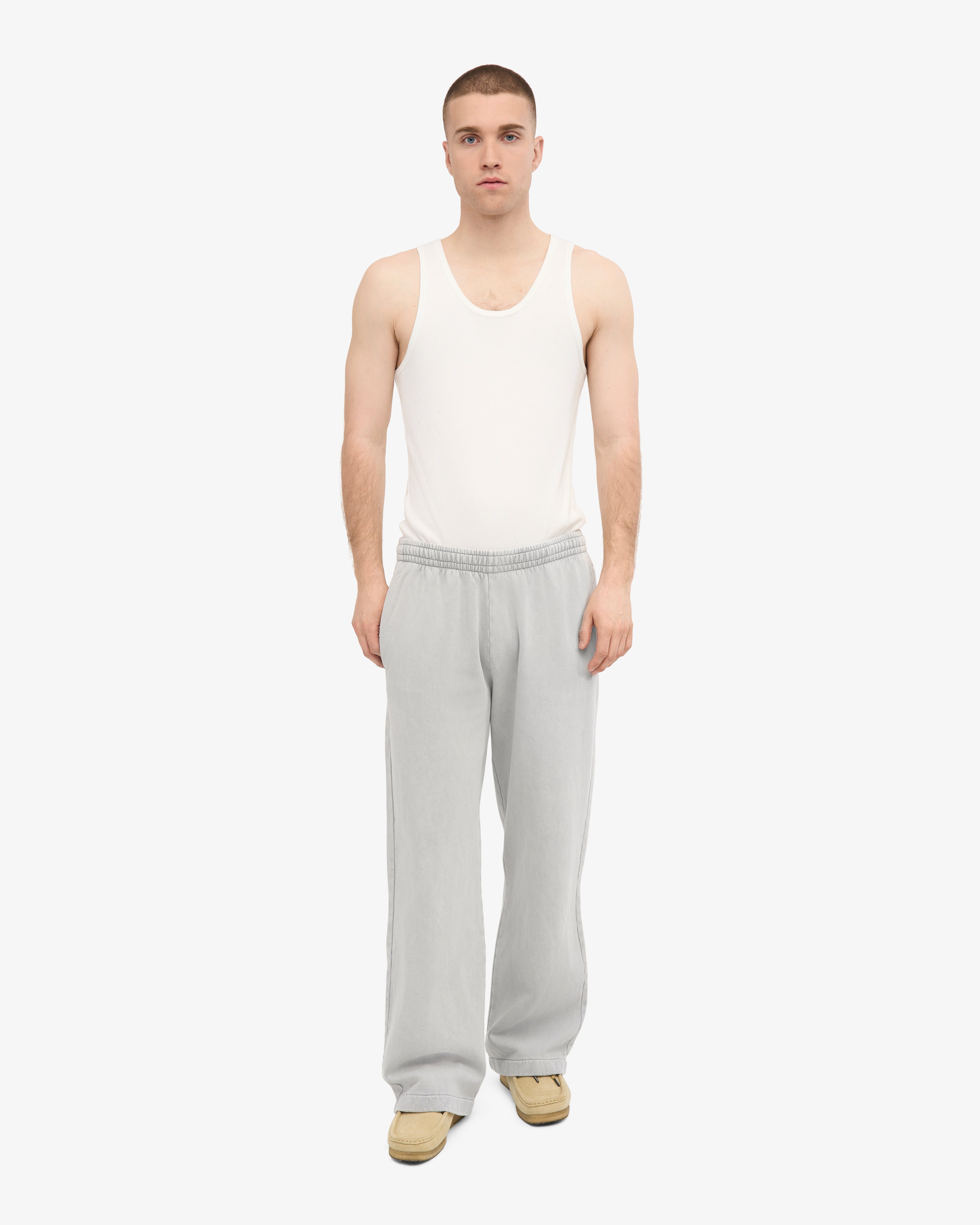 Organic Straight Leg Sweatpants - Faded Grey