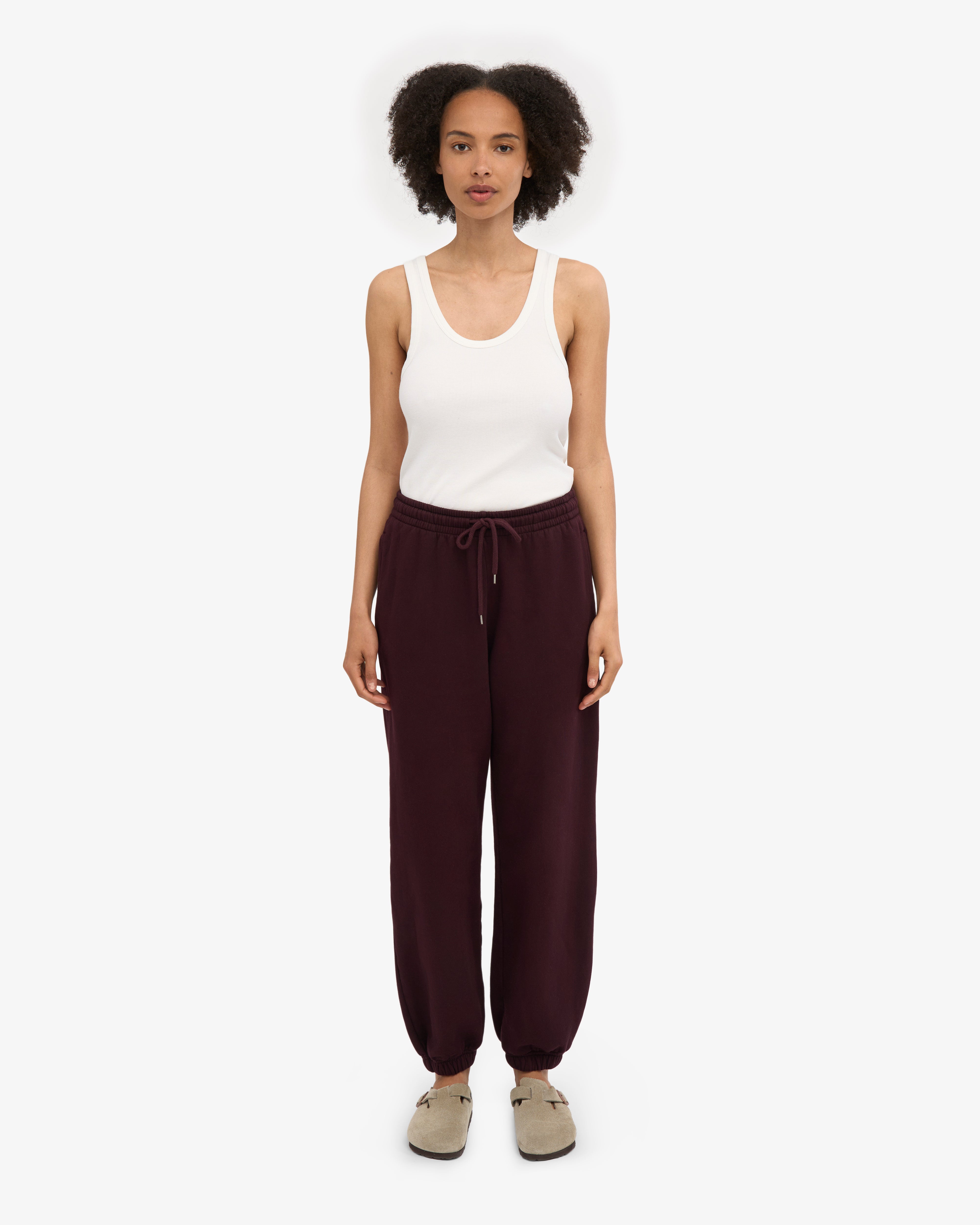 Organic Relaxed Sweatpants - Oxblood Red