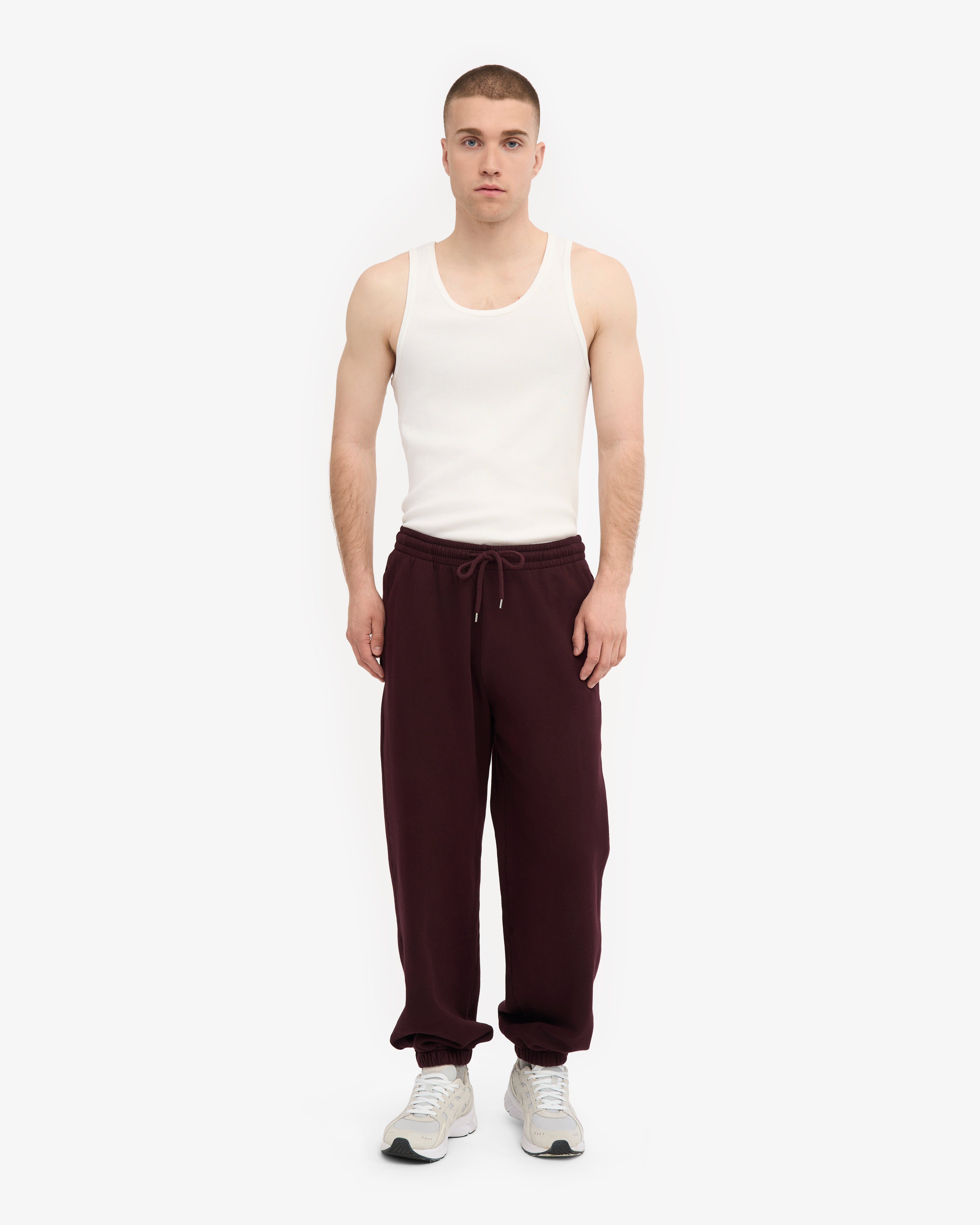 Organic Relaxed Sweatpants - Oxblood Red