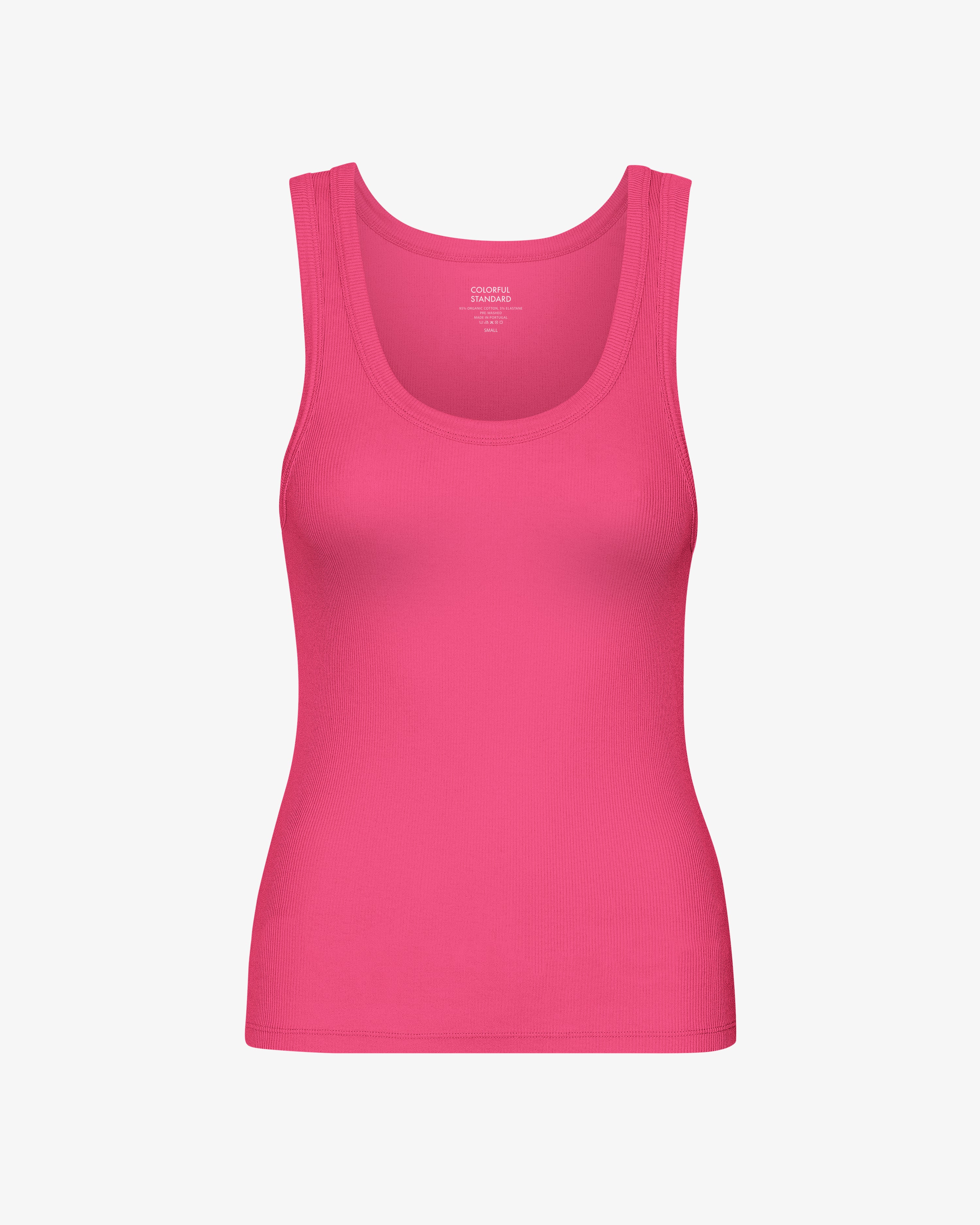 Women Organic Rib Tank Top - Bubblegum Pink