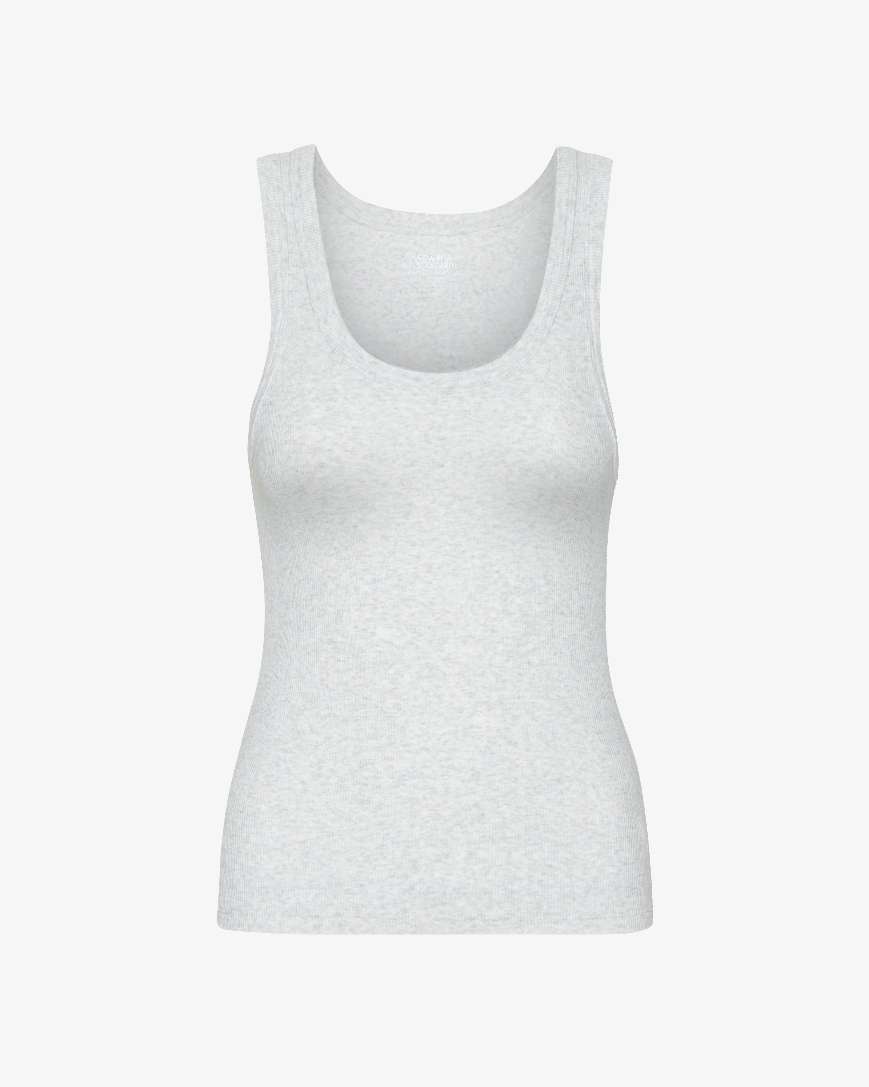 Women Organic Rib Tank Top - Snow Melange