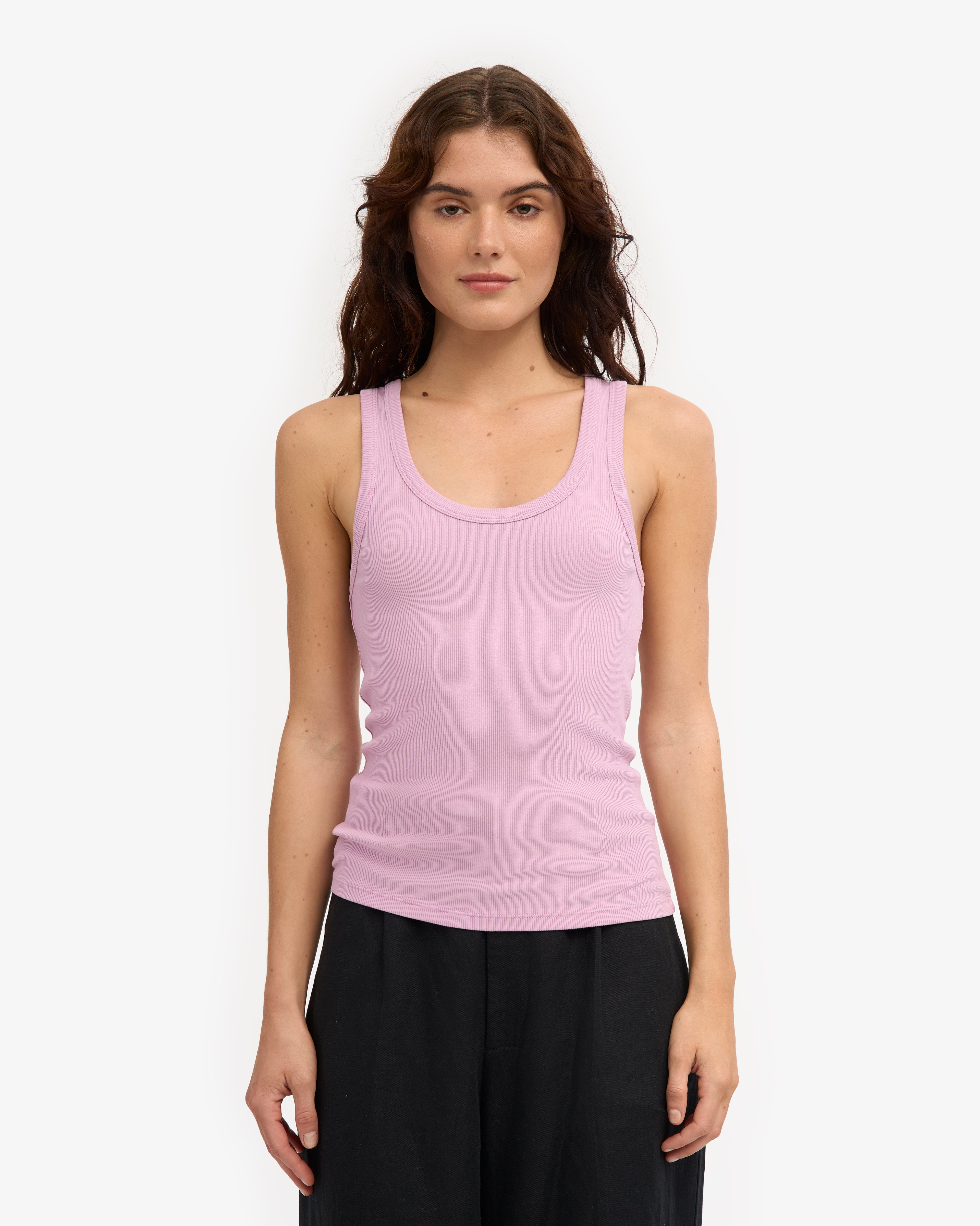 Women Organic Rib Tank Top - Cherry Blossom