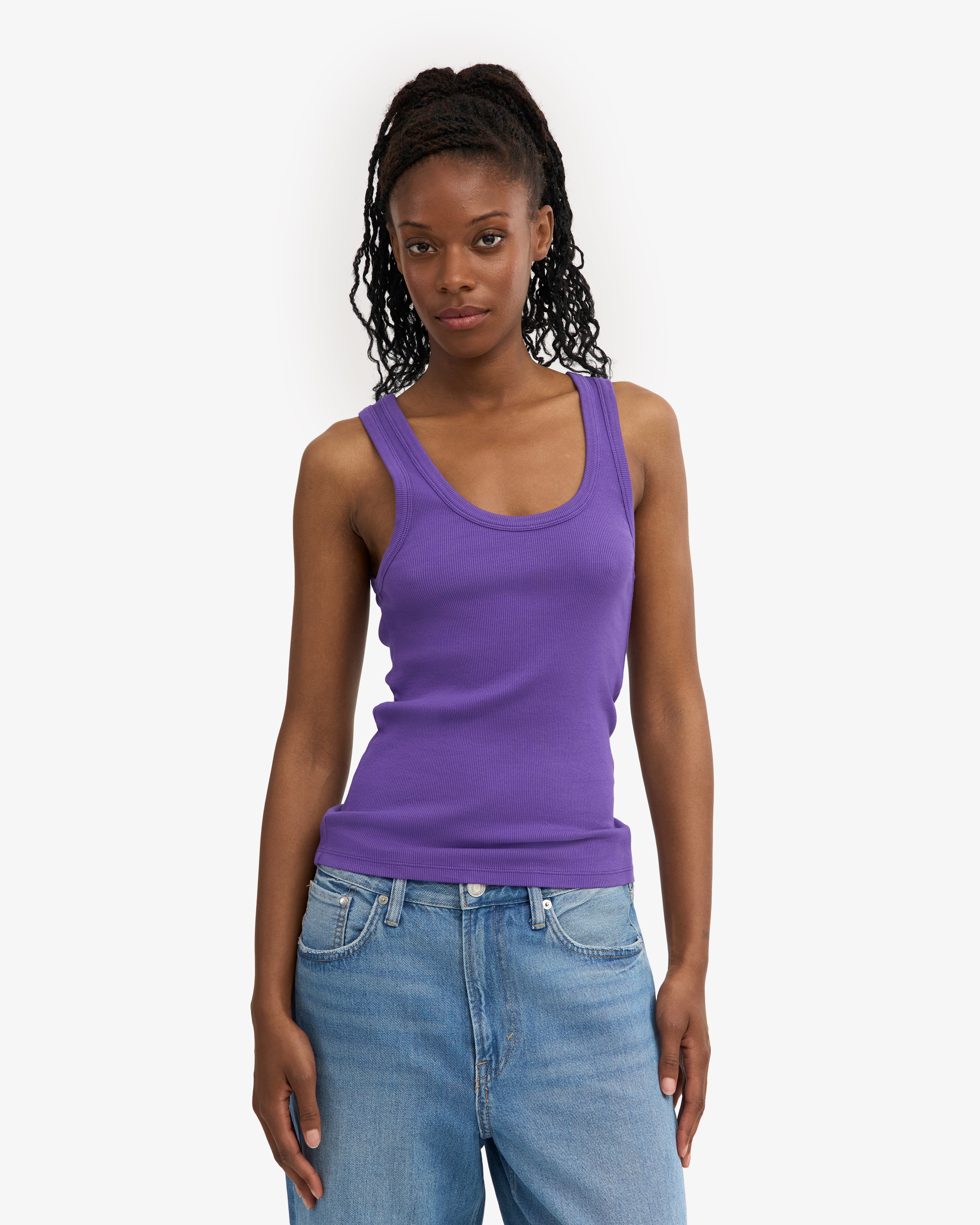 Women Organic Rib Tank Top - Ultra Violet