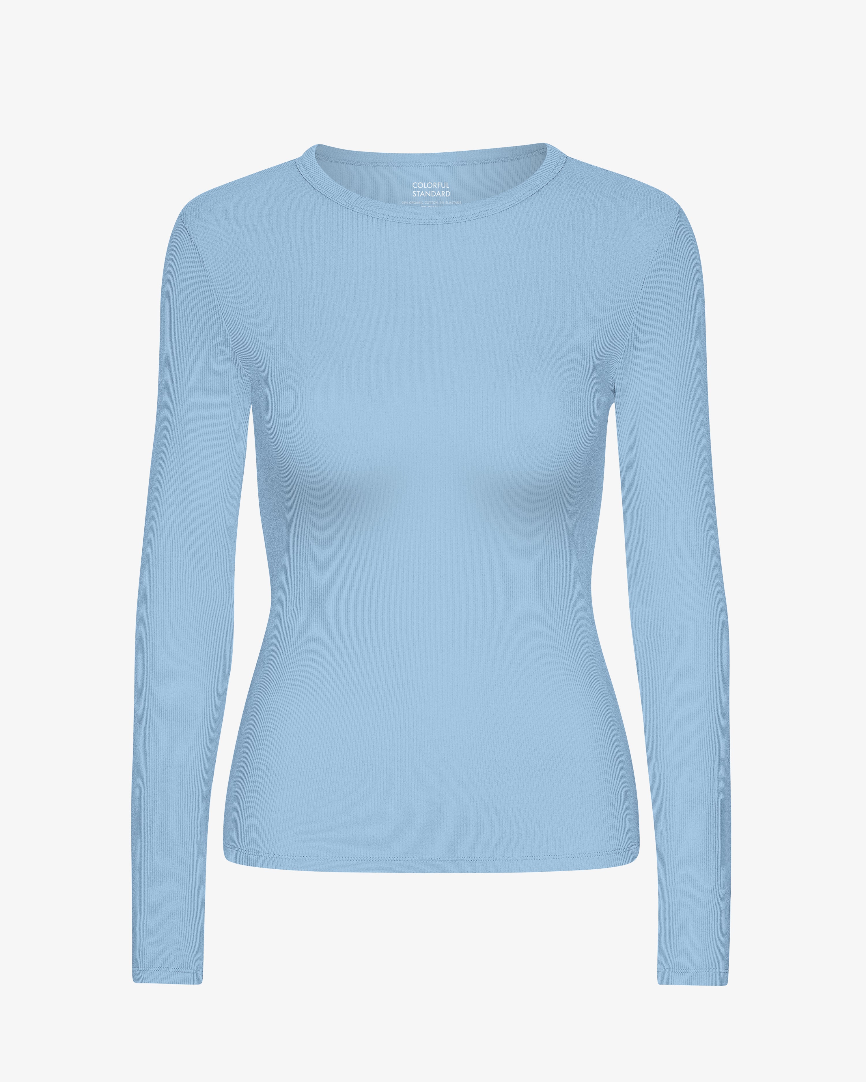 Women Organic Rib LS T-Shirt - Seaside Blue