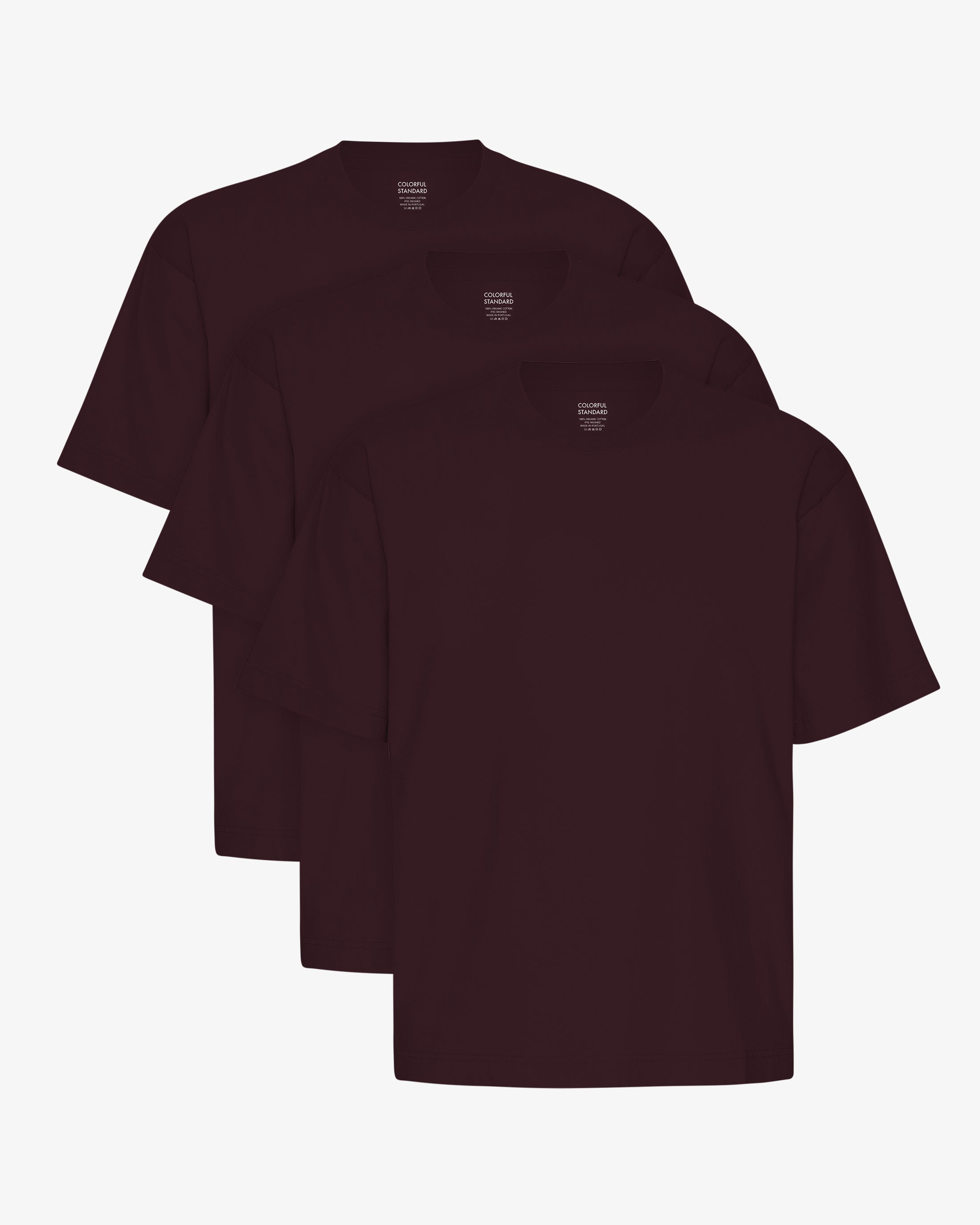 Oversized Organic T-Shirt - Oxblood Red (3-Pack)