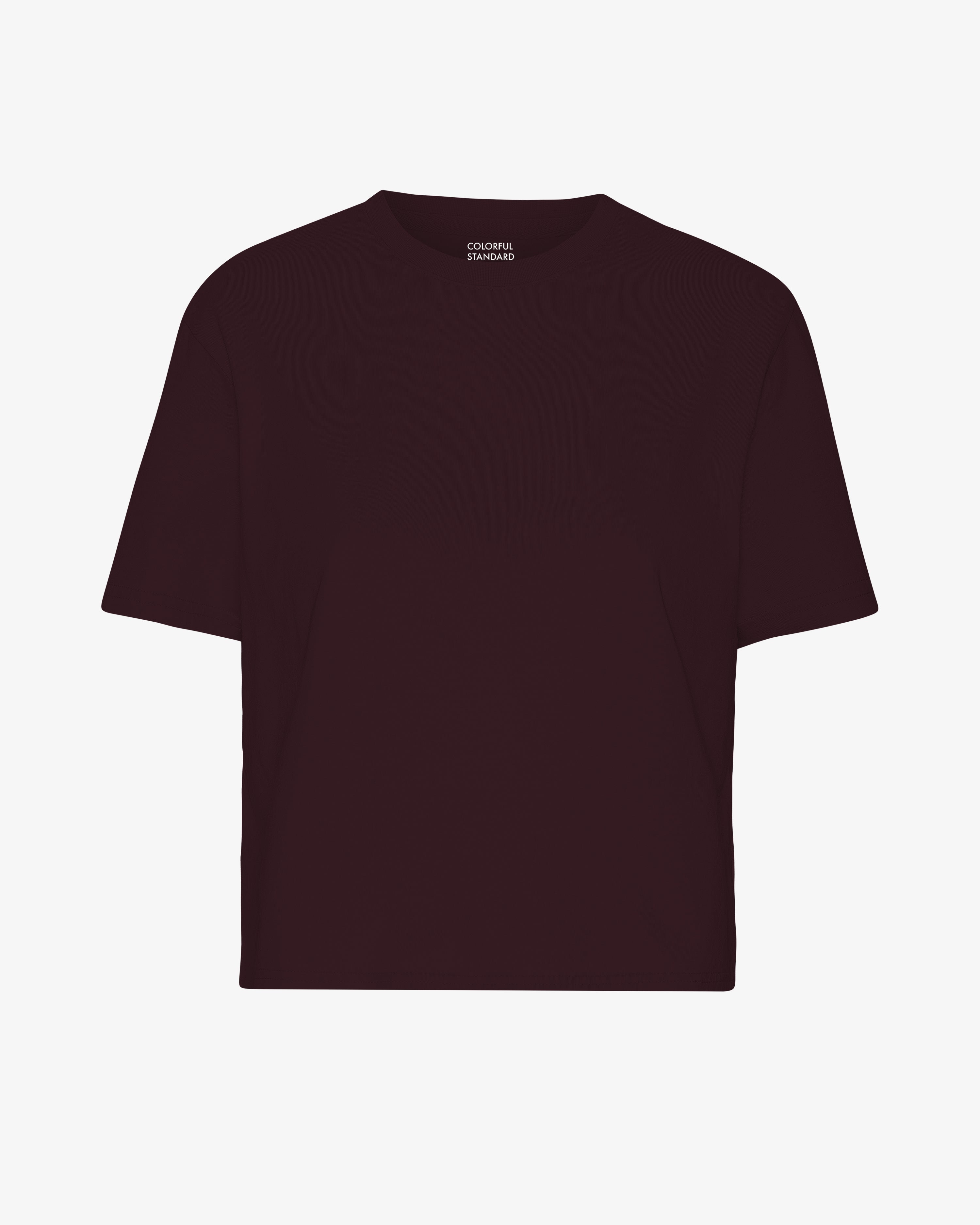 Organic Boxy Crop Tee - Oxblood Red