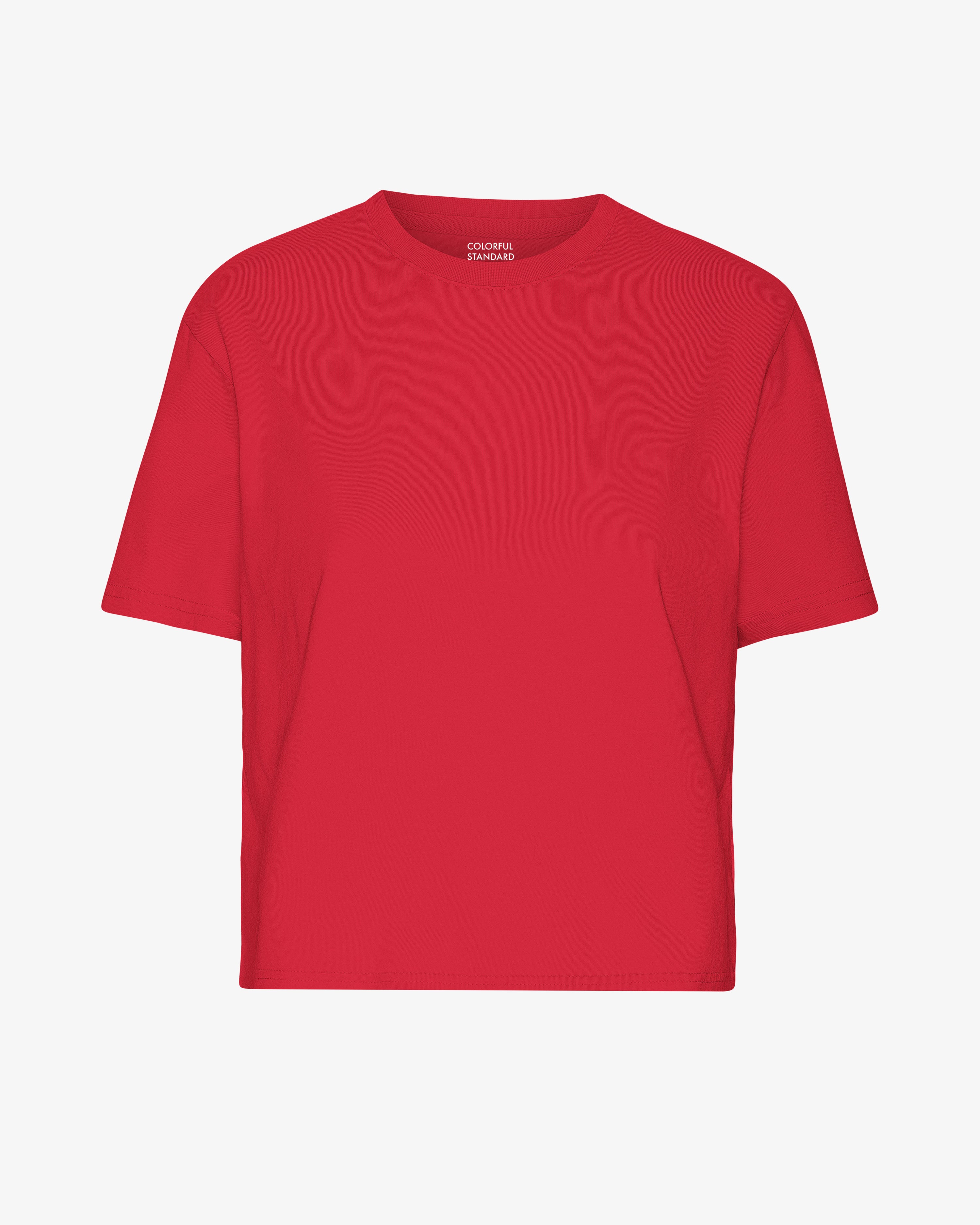 Organic Boxy Crop Tee - Scarlet Red