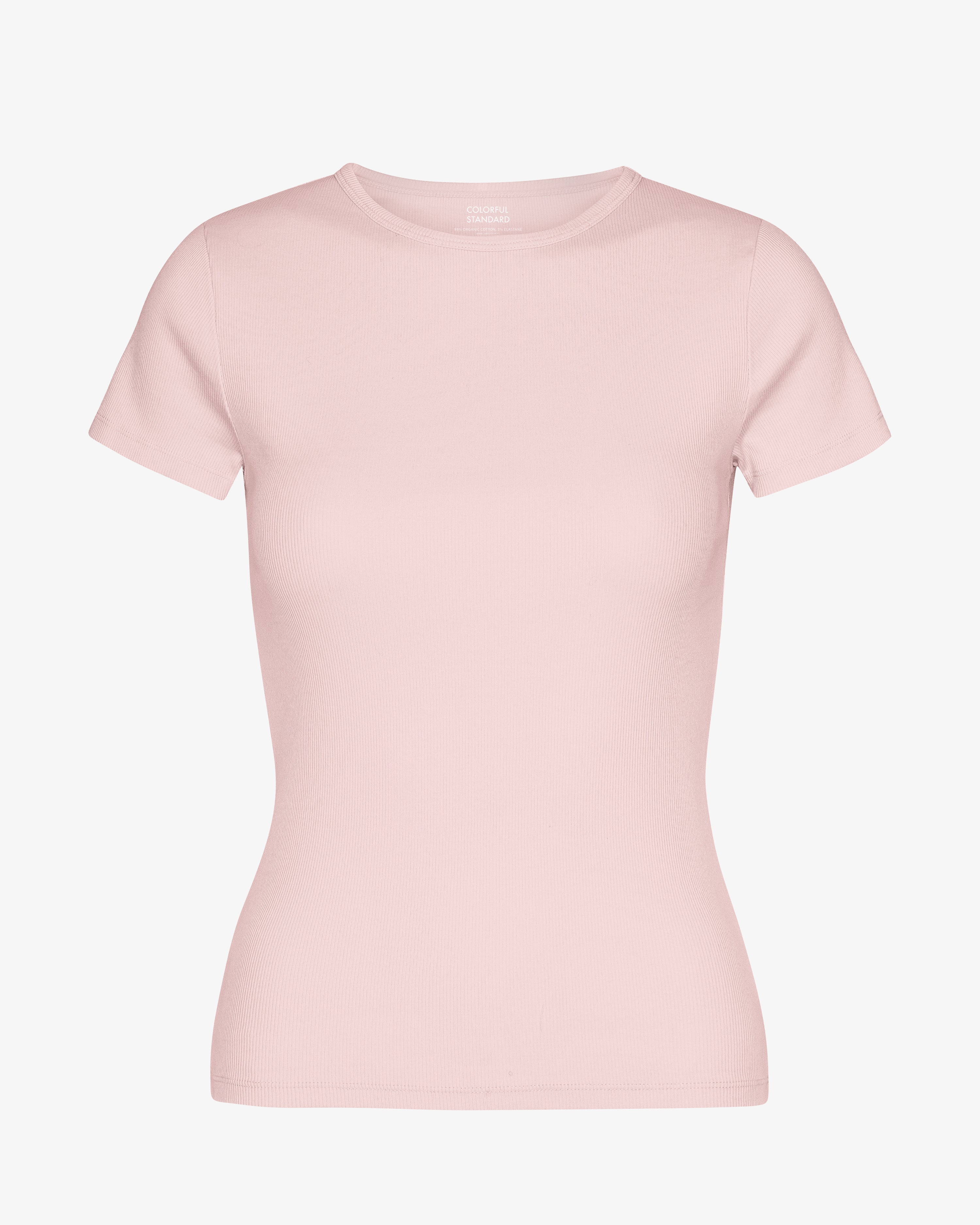Organic Rib T-Shirt - Faded Pink