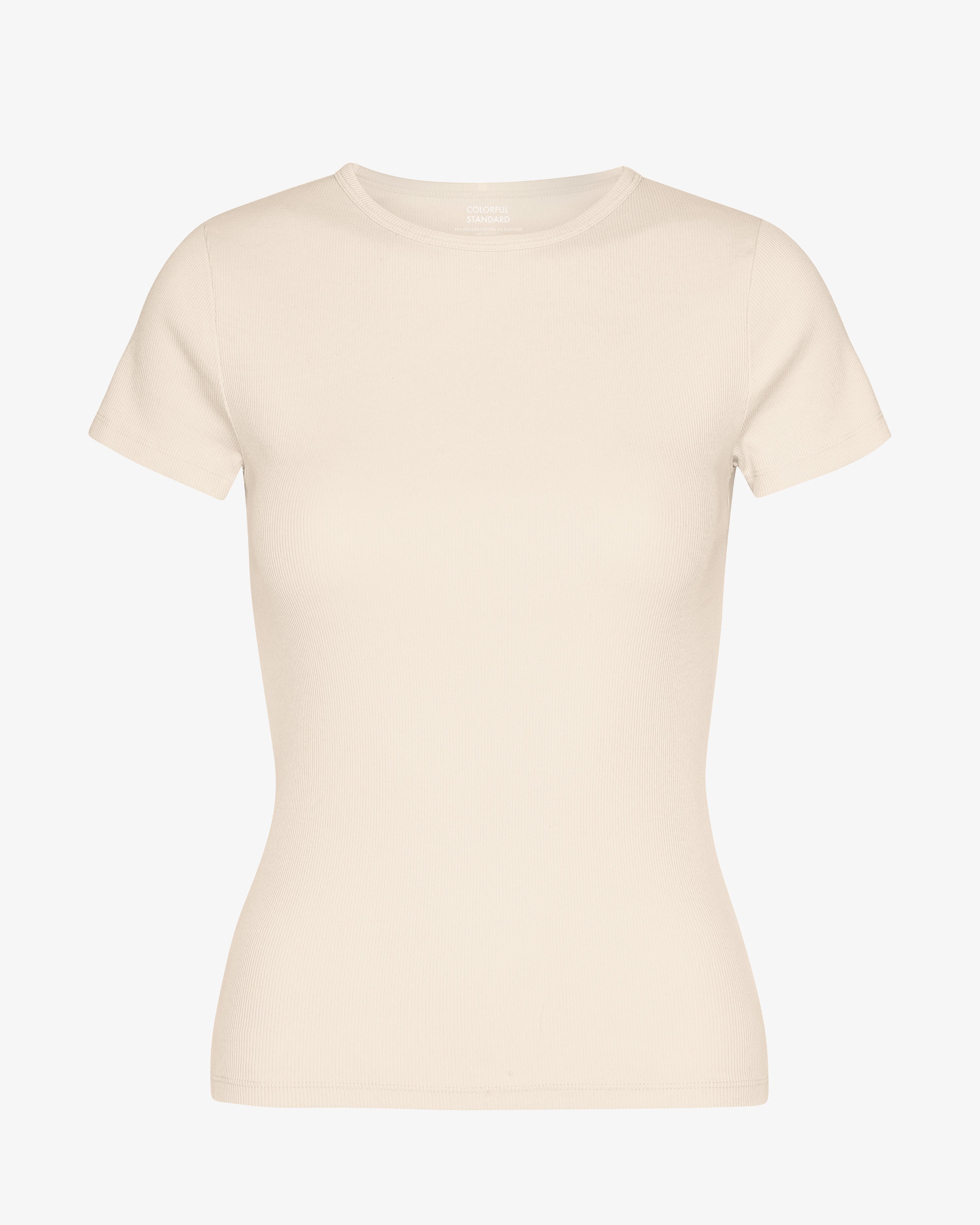 Organic Rib T-Shirt - Ivory White