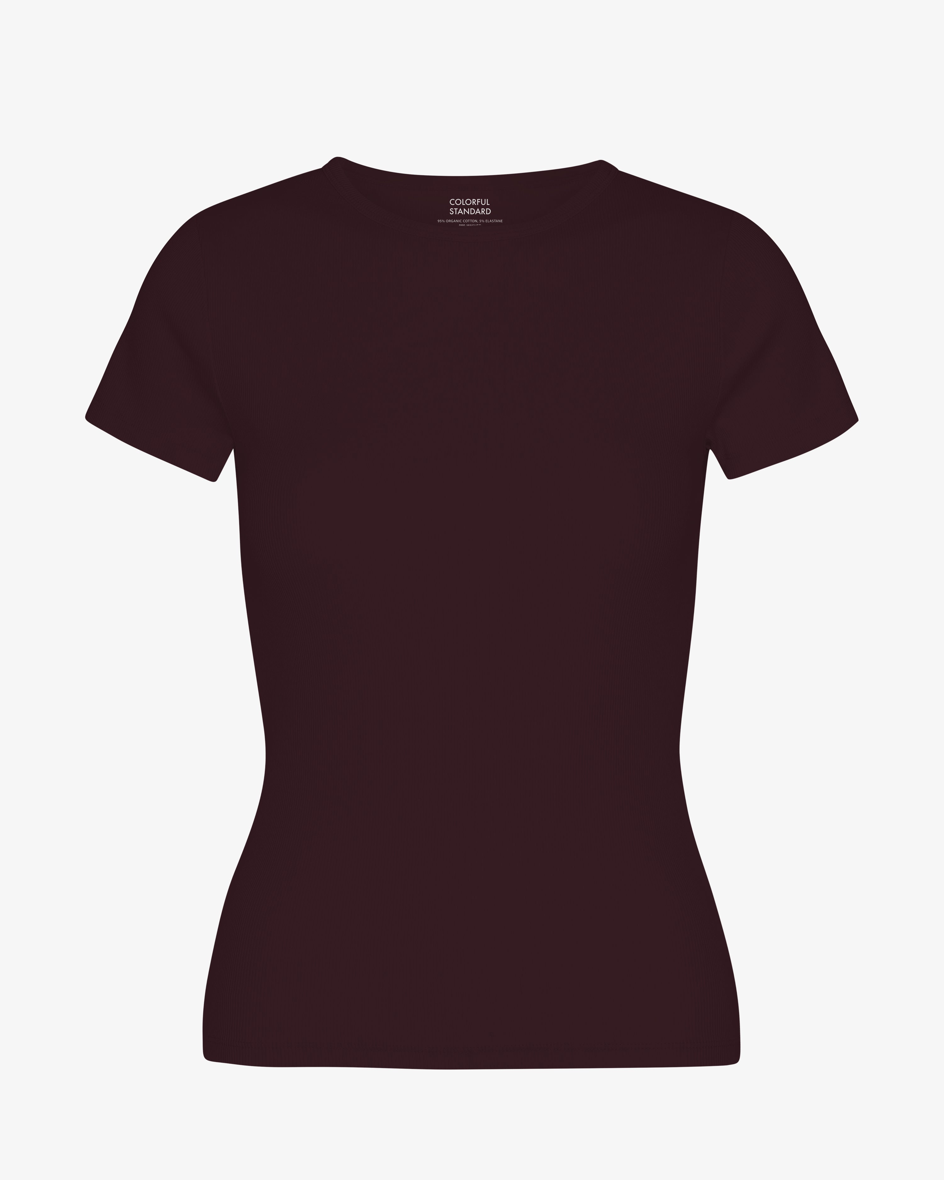 Organic Rib T-Shirt - Oxblood Red