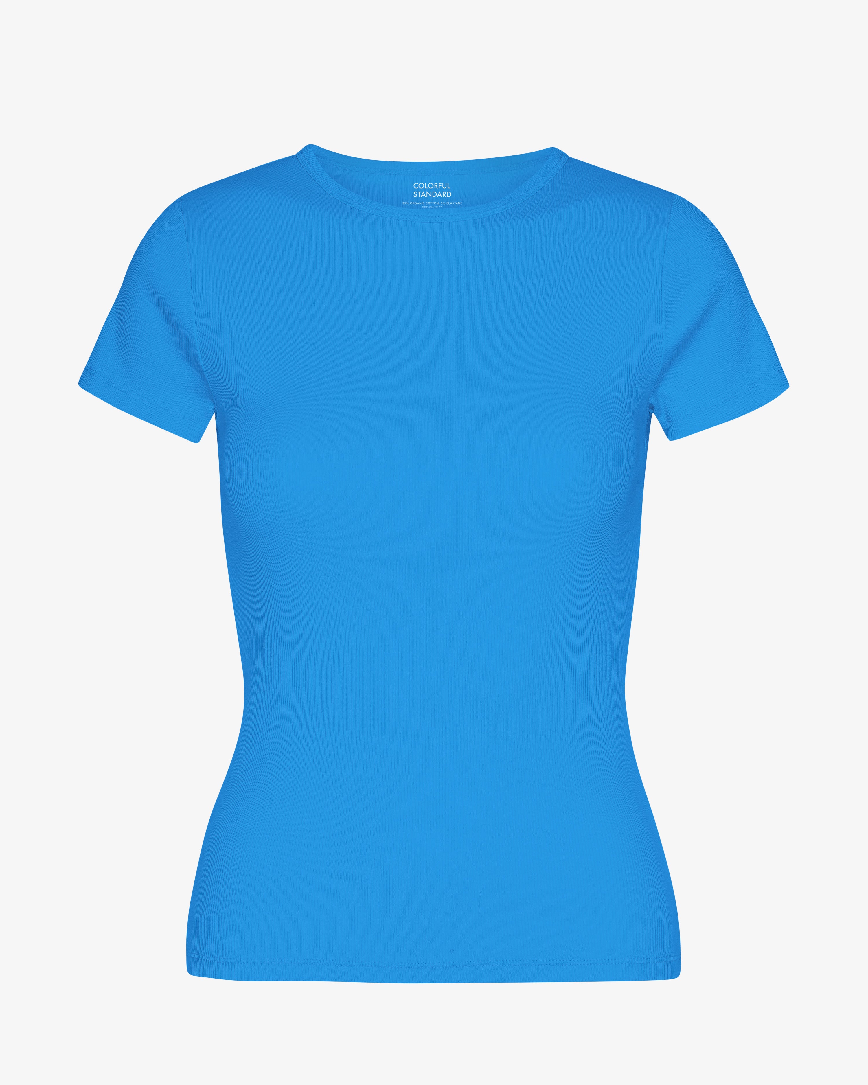 Organic Rib T-Shirt - Pacific Blue