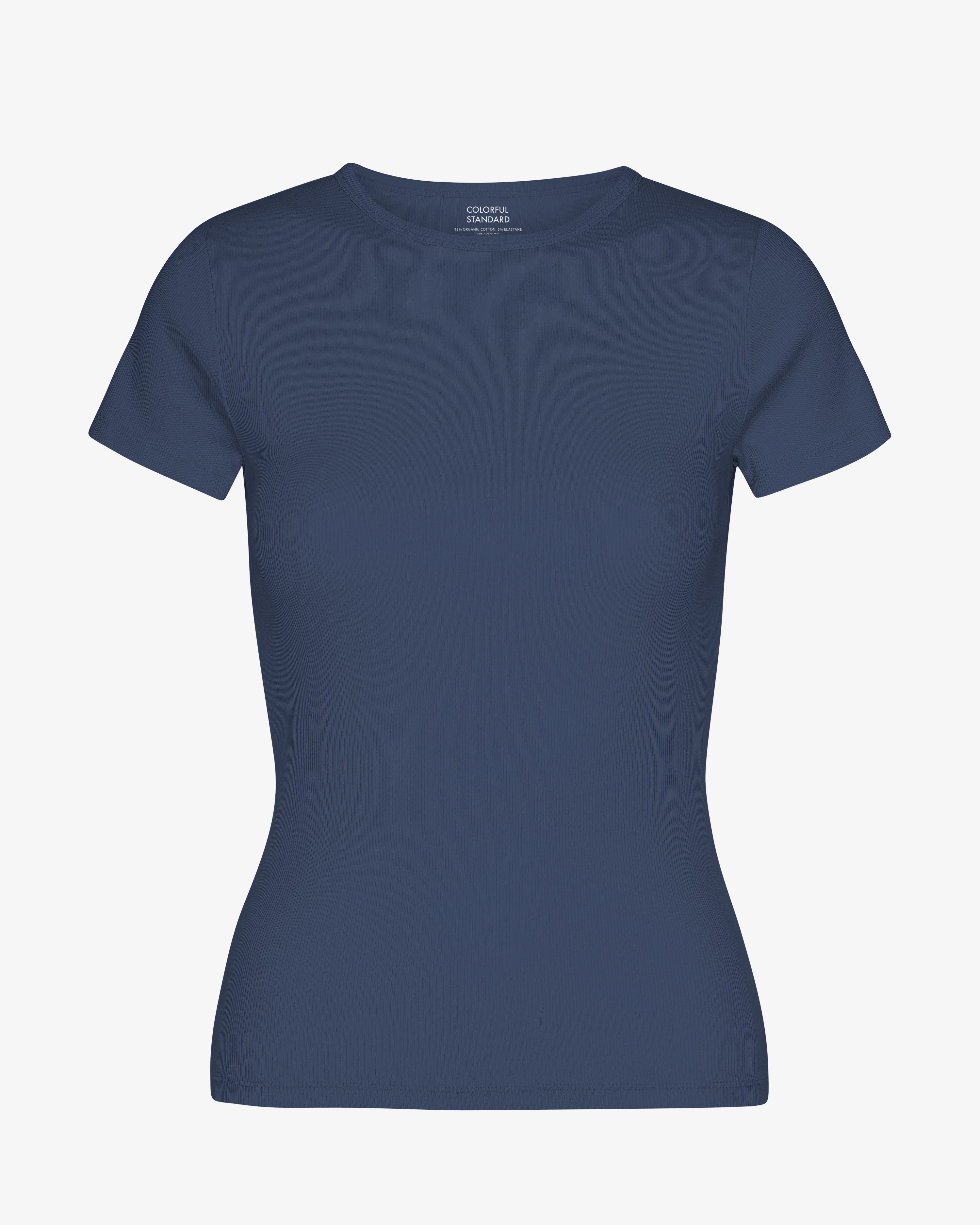 Organic Rib T-Shirt - Petrol Blue