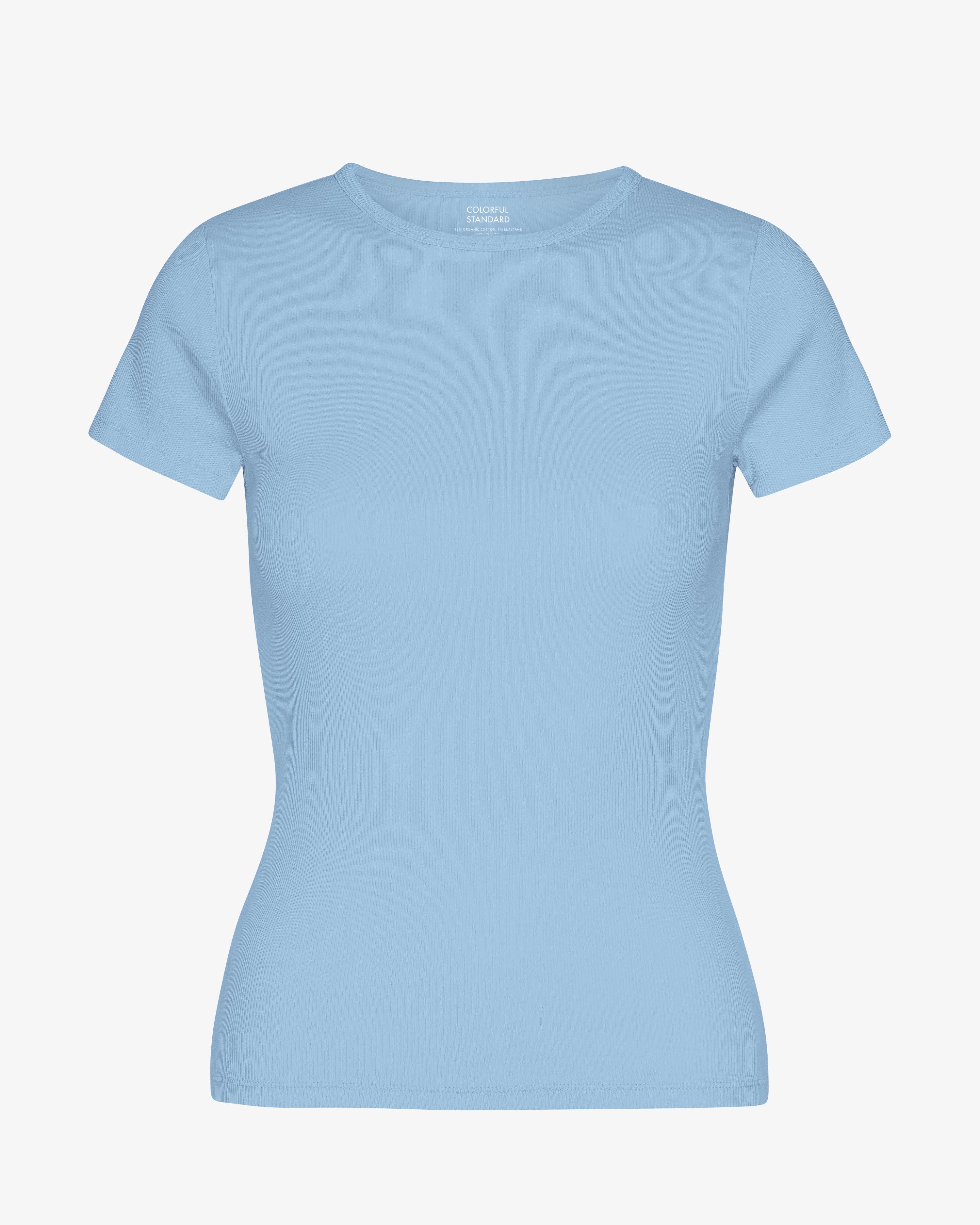 Organic Rib T-Shirt - Seaside Blue