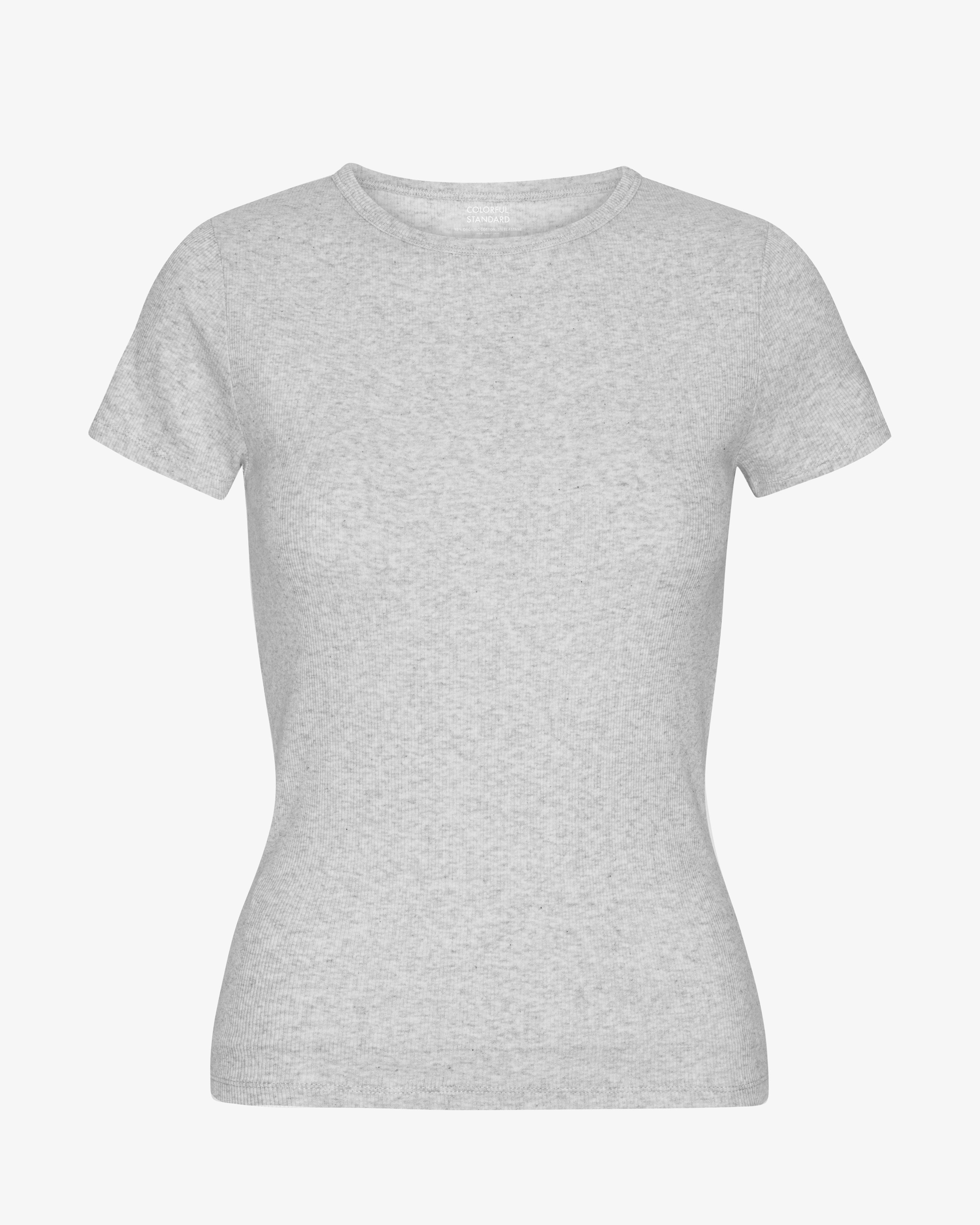 Organic Rib T-Shirt - Snow Melange