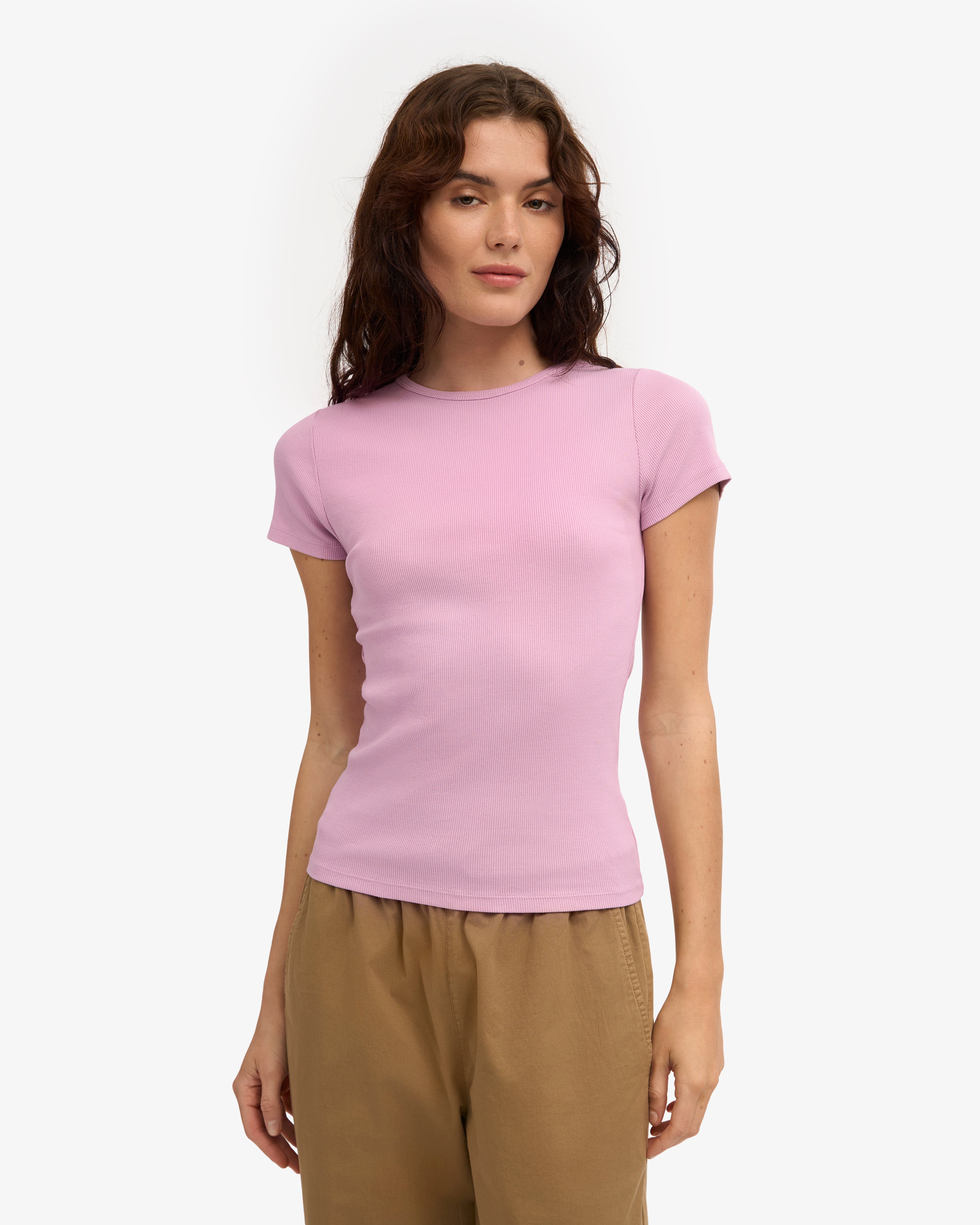 Organic Rib T-Shirt - Cherry Blossom