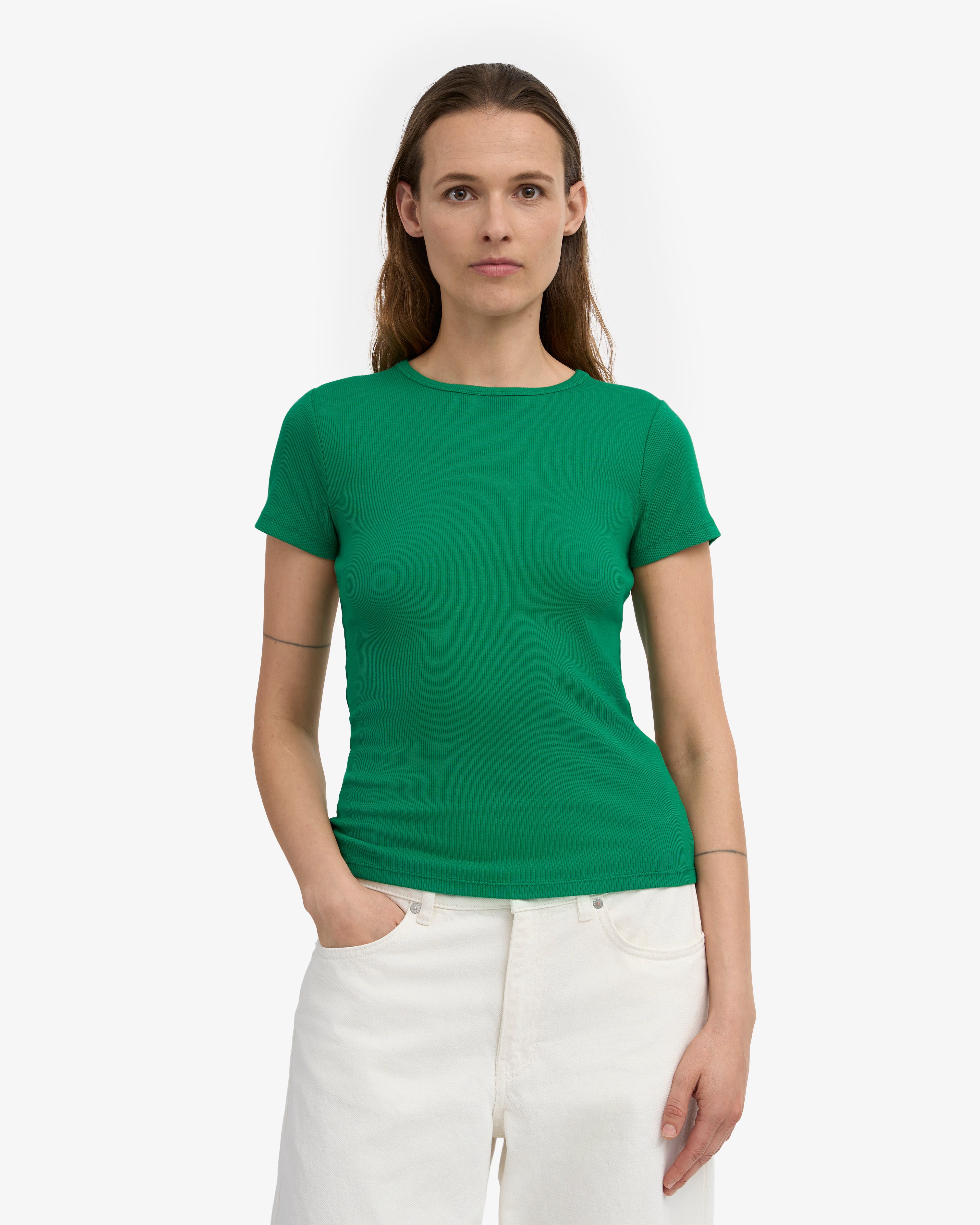 Organic Rib T-Shirt - Kelly Green