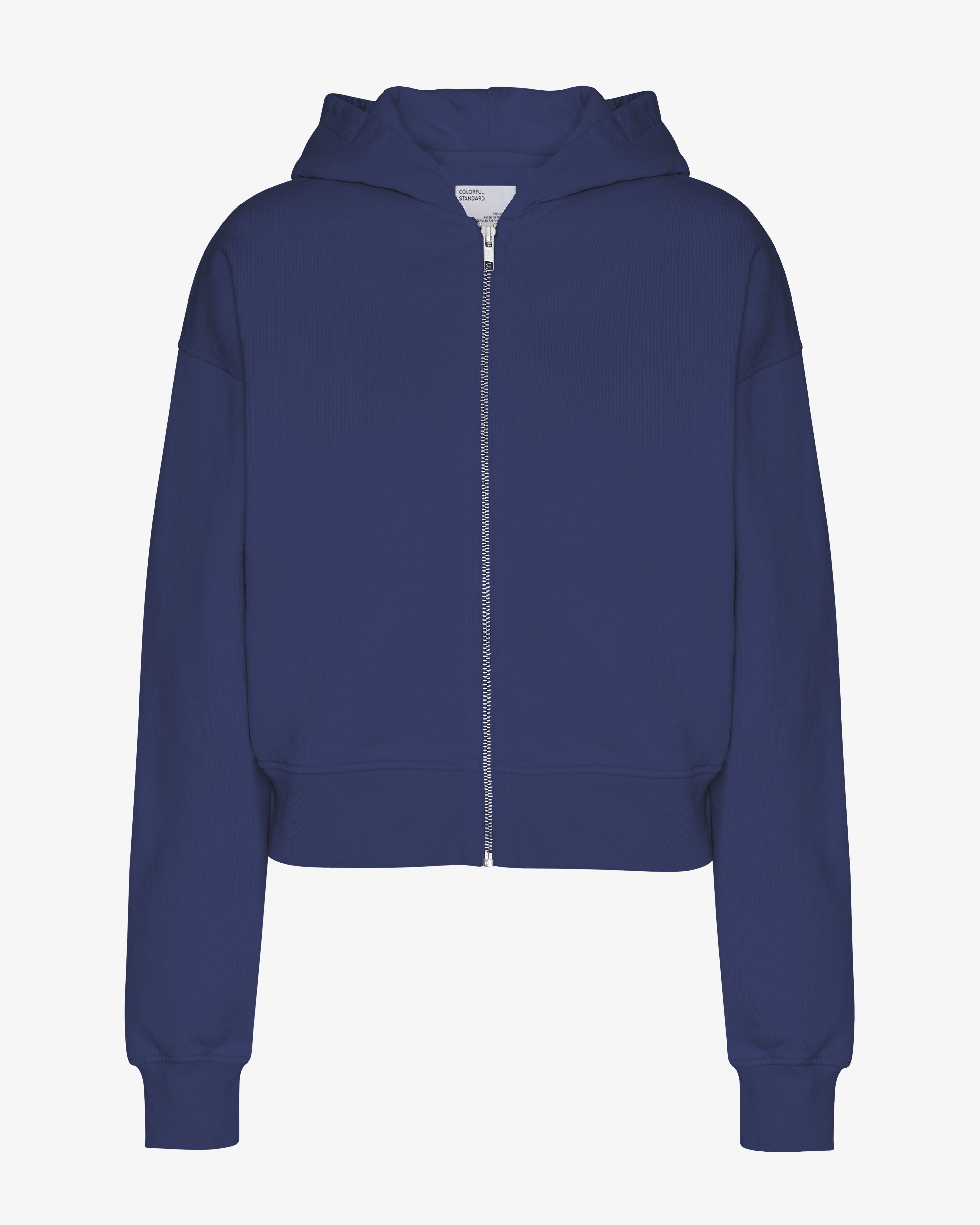 Organic Crop Zip Hood - Marine Blue