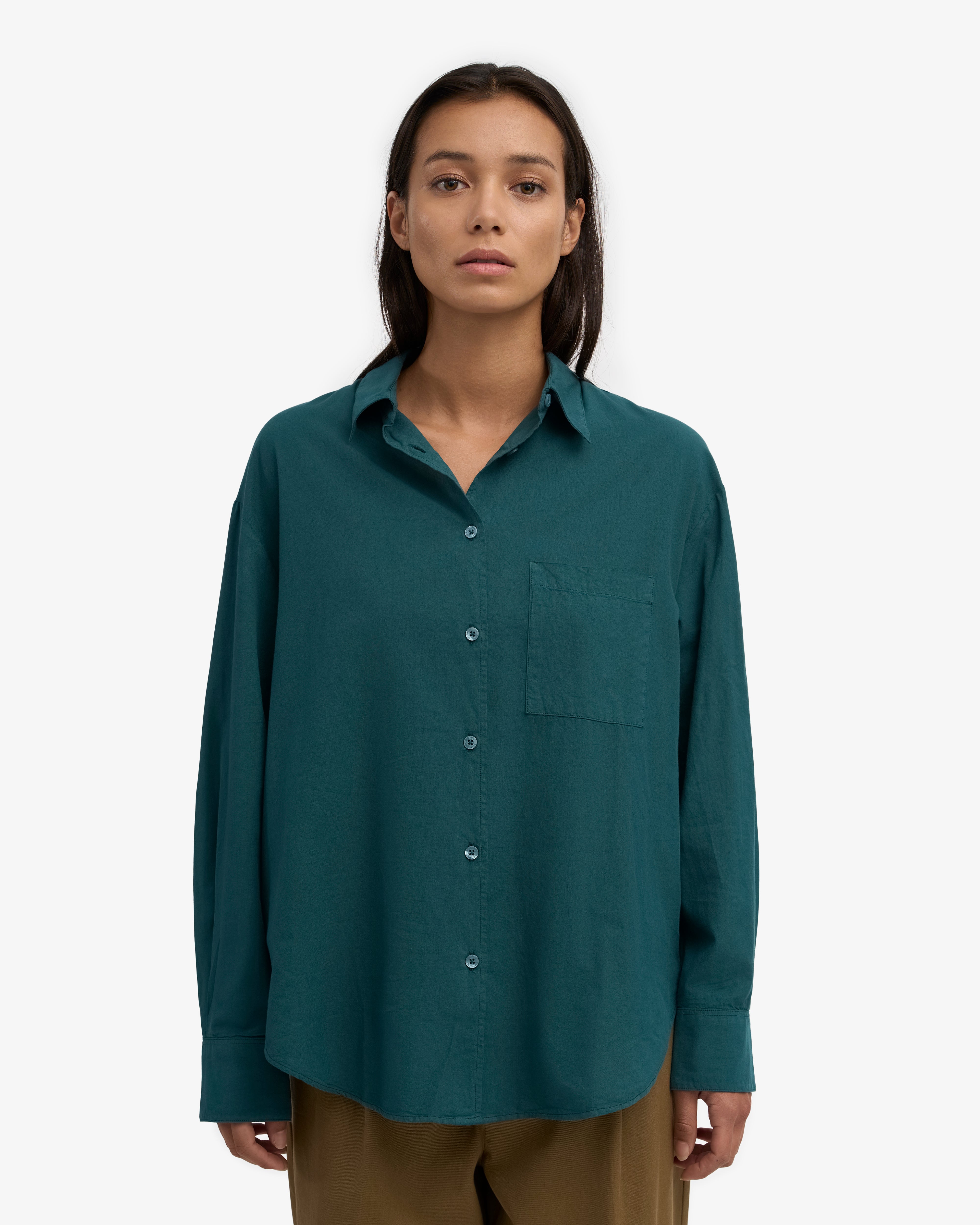 Organic Oversized Shirt - Ocean Green