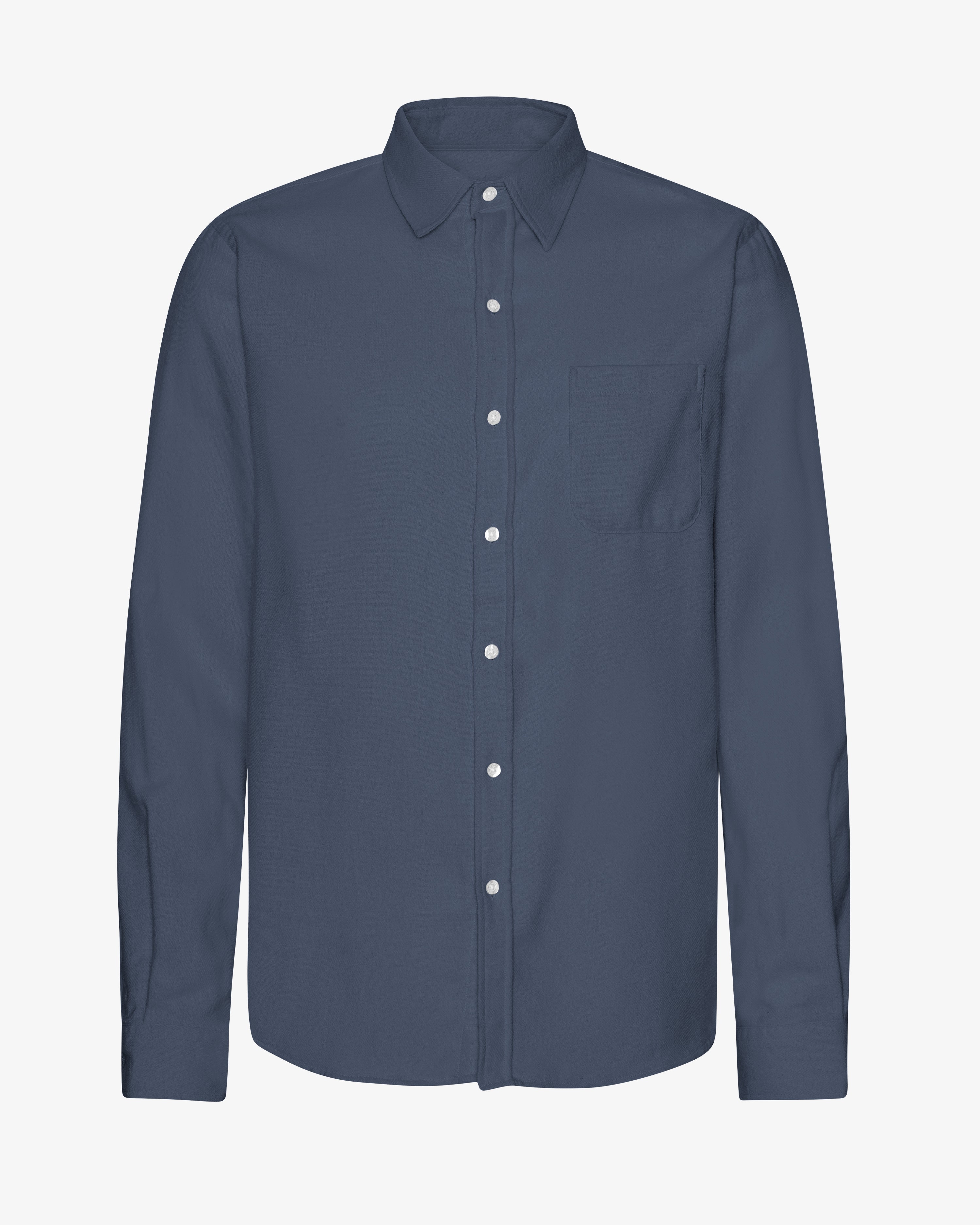 Organic Flannel Shirt - Petrol Blue
