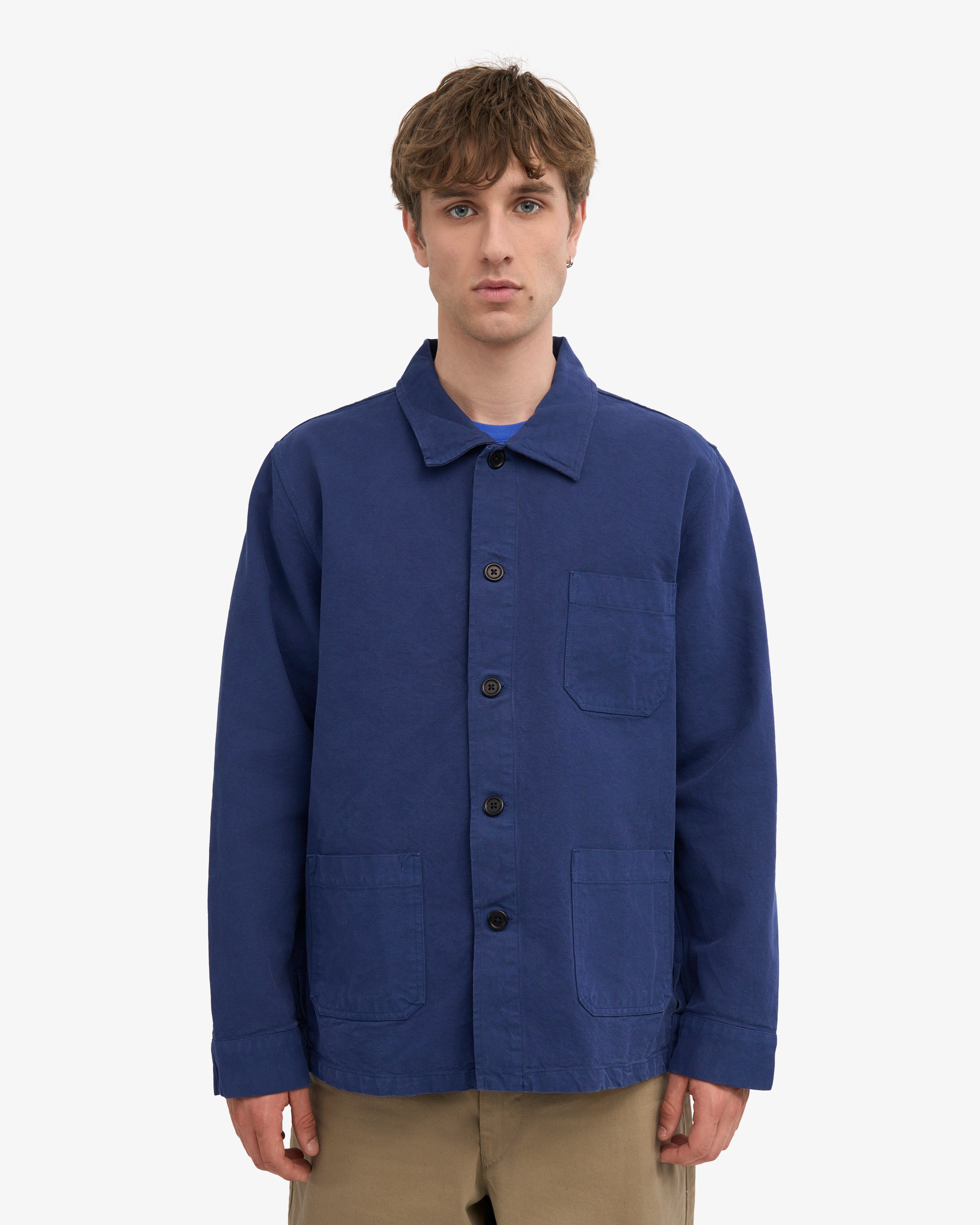 Organic Workwear Jacket - Marine Blue