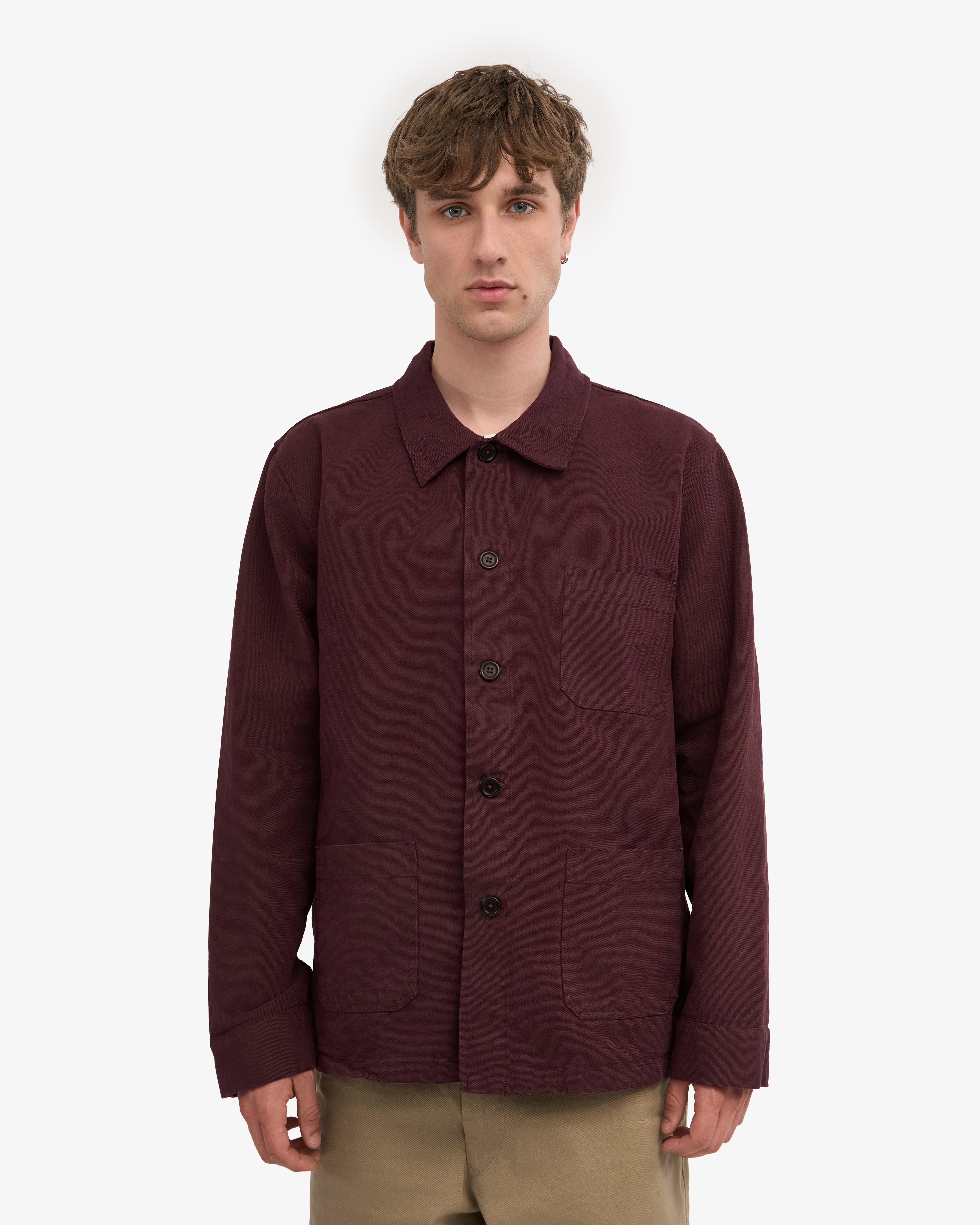 Organic Workwear Jacket - Oxblood Red