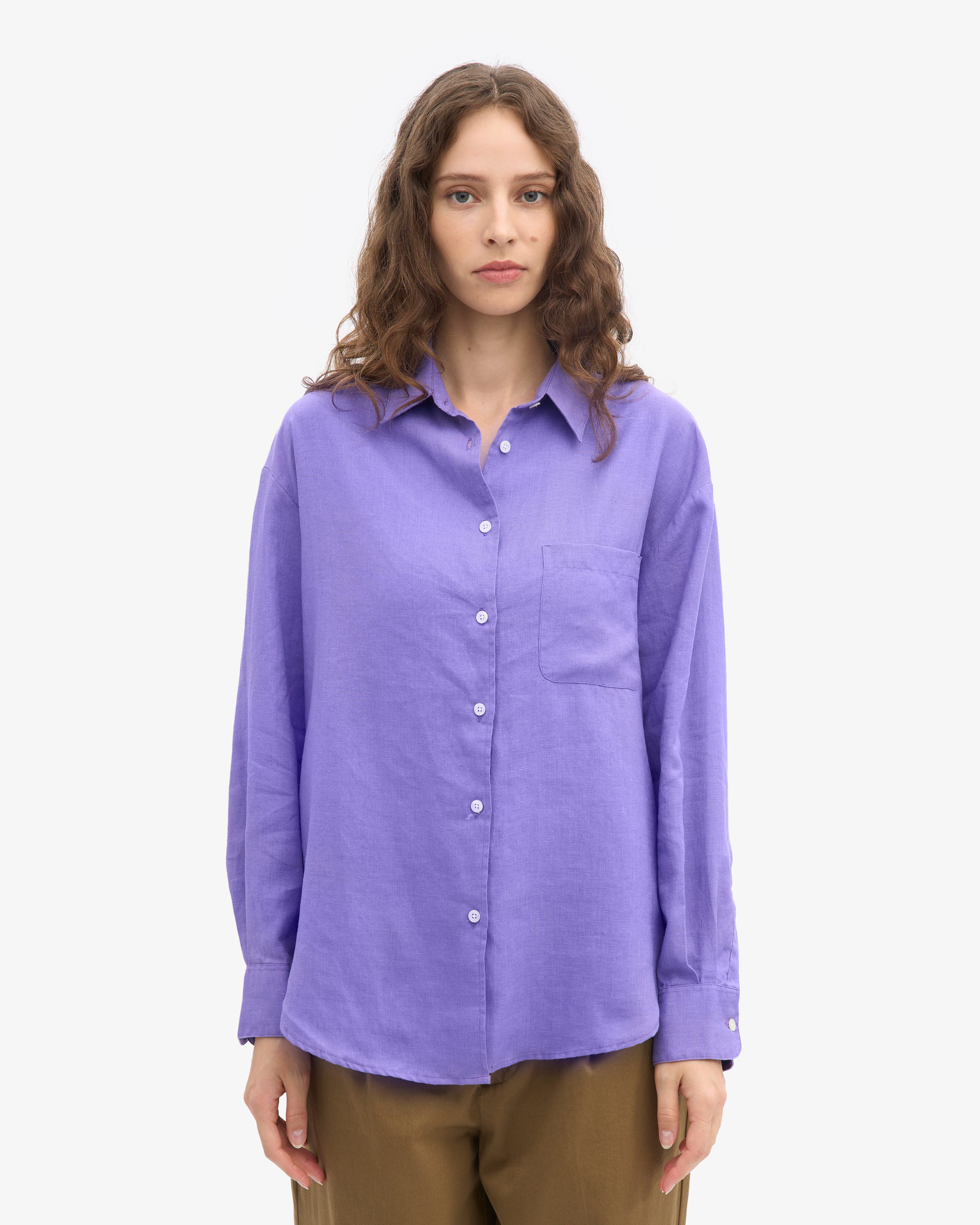 Linen Oversized Shirt - Ultra Violet