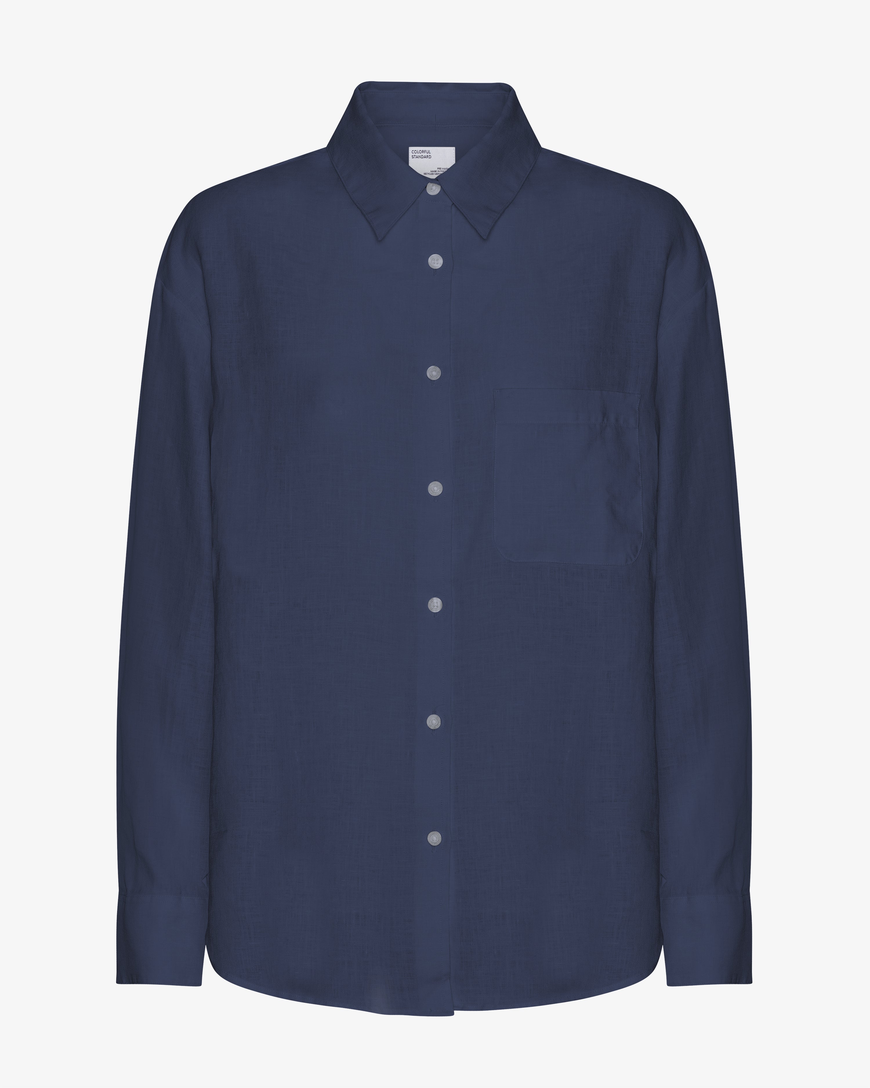 Linen Oversized Shirt - Marine Blue