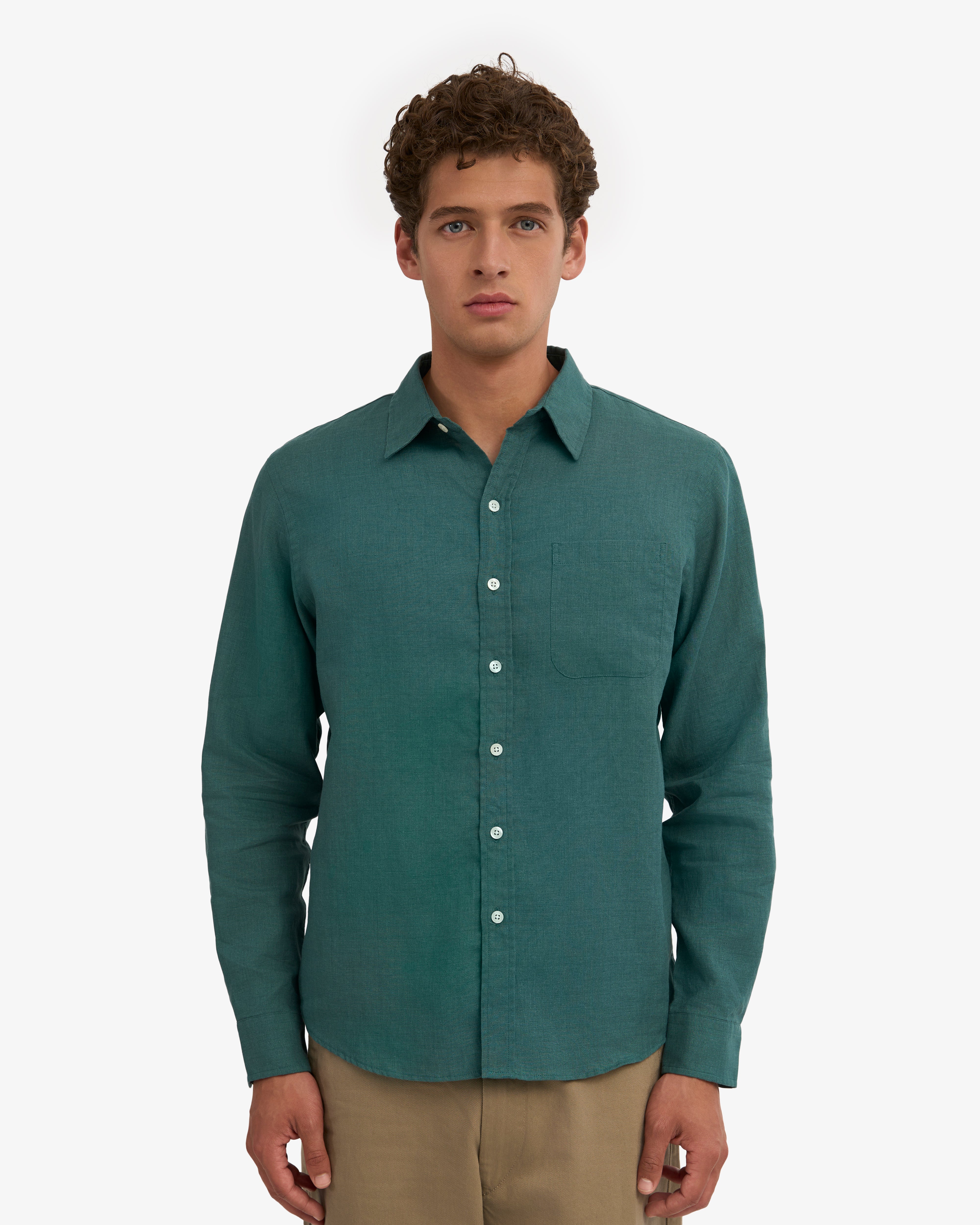 Linen Shirt - Ocean Green