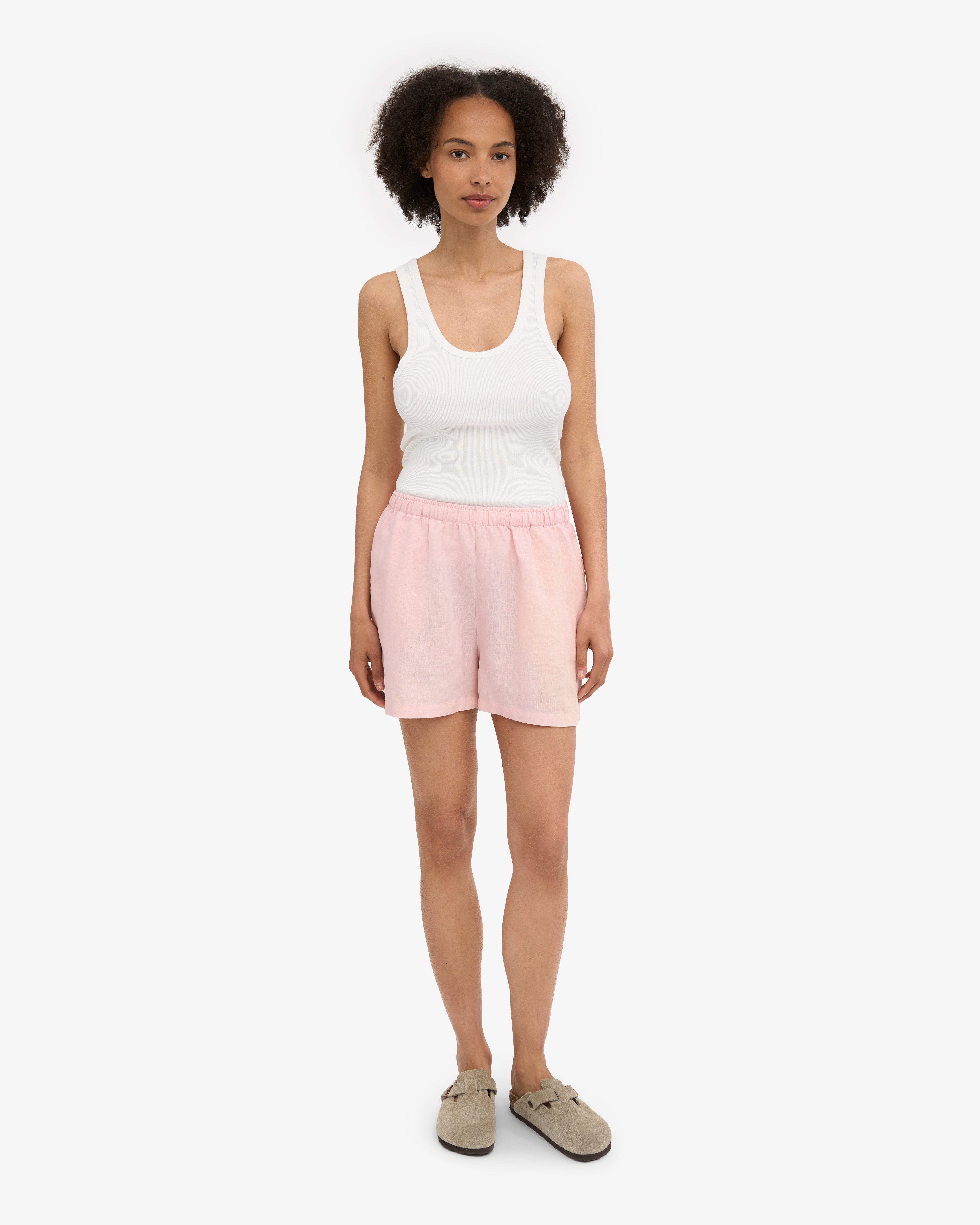 Linen Shorts - Faded Pink