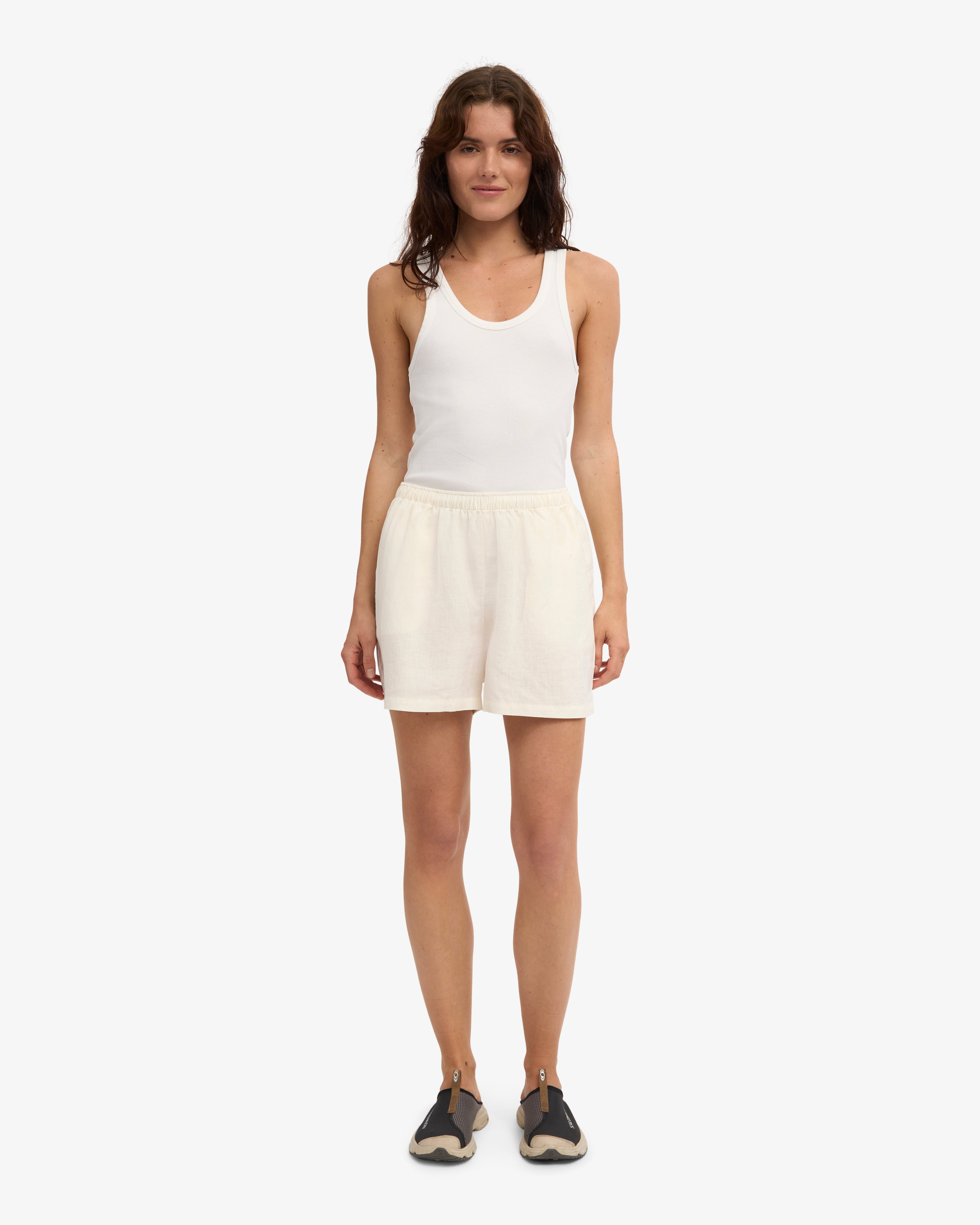 Linen Shorts - Ivory White