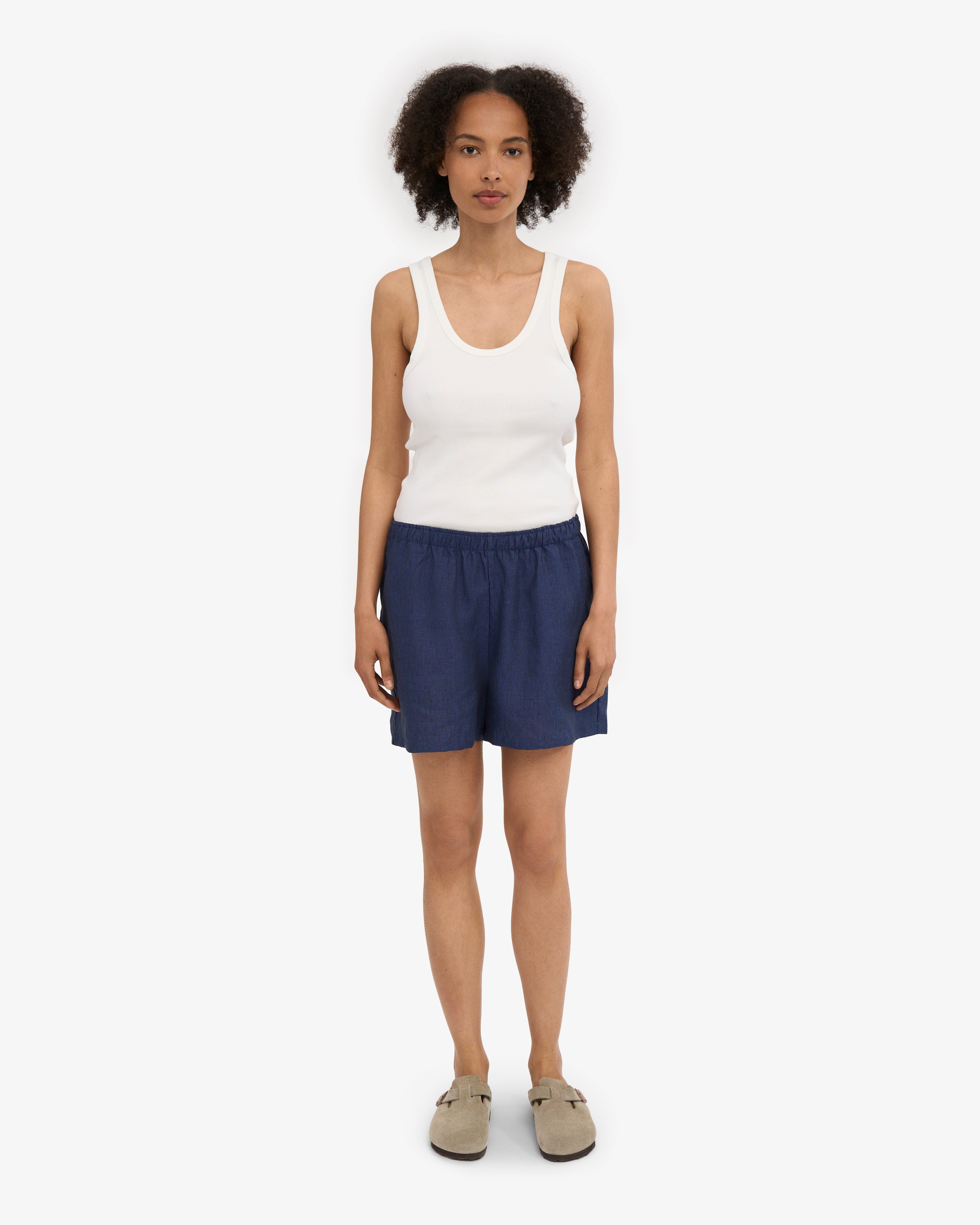 Linen Shorts - Marine Blue