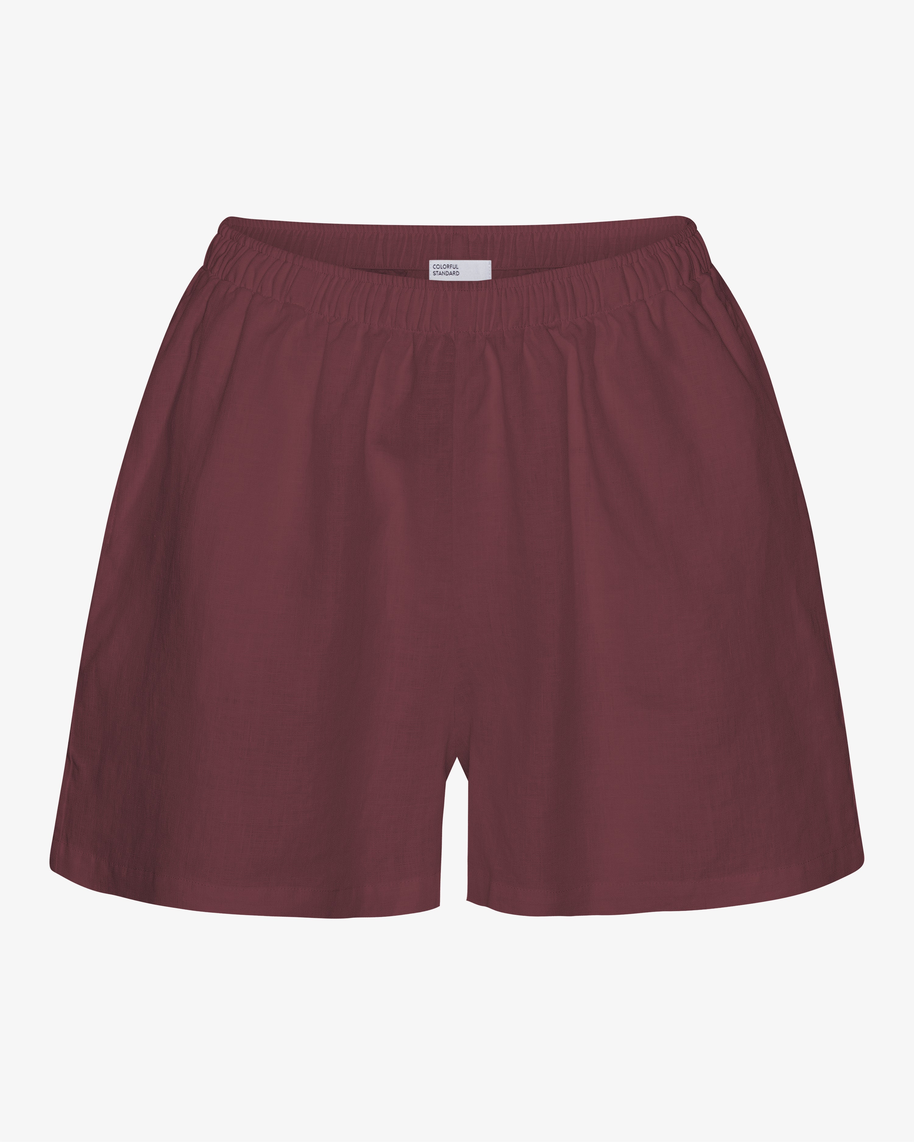 Linen Shorts - Oxblood Red