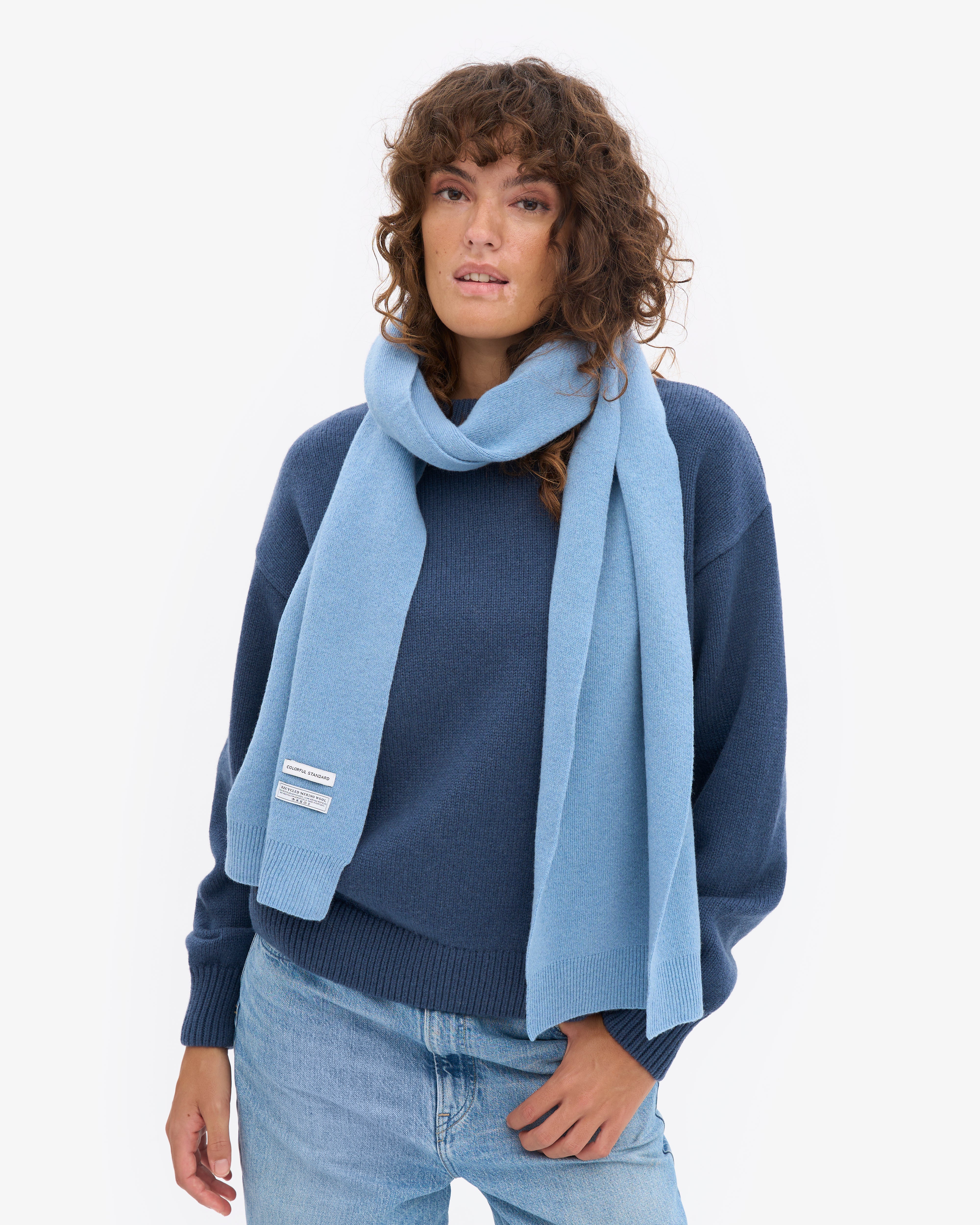 Merino Wool Scarf - Seaside Blue