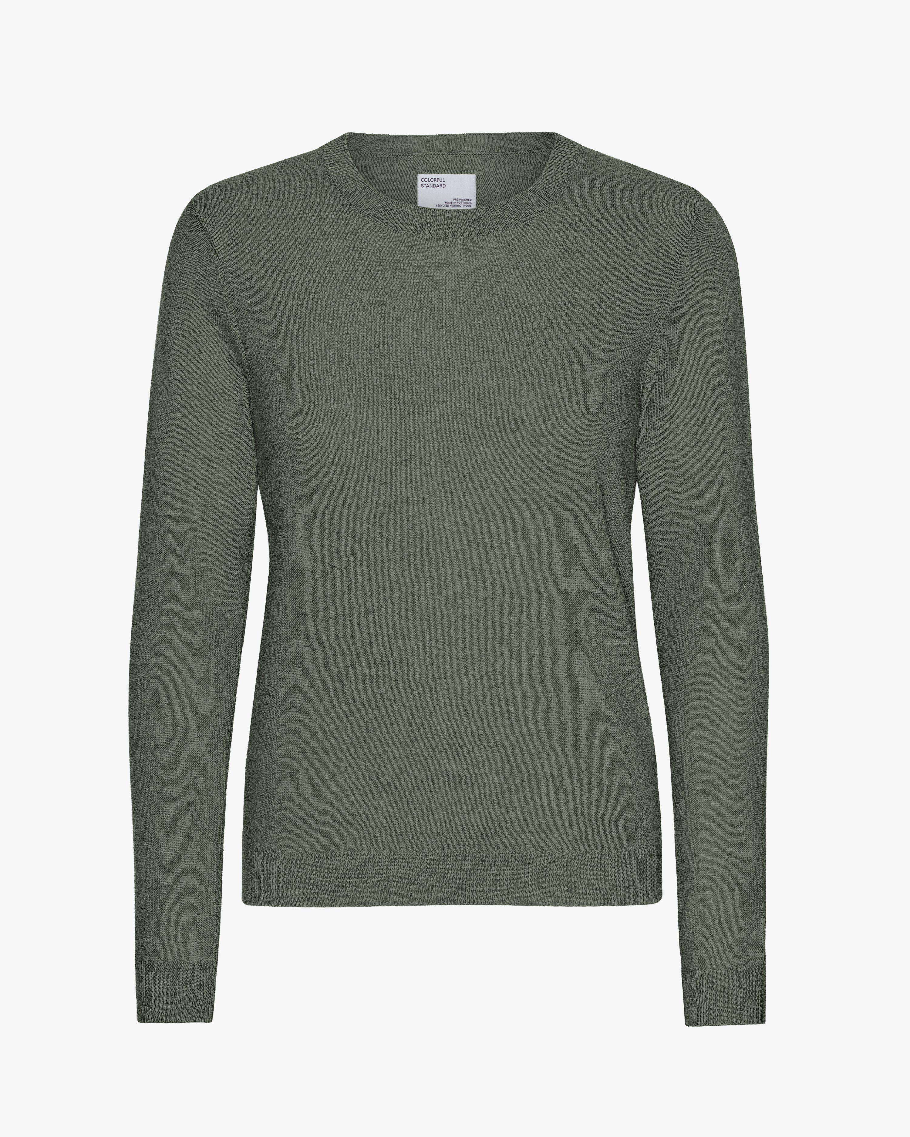 Women Light Merino Wool Crew - Dusty Olive