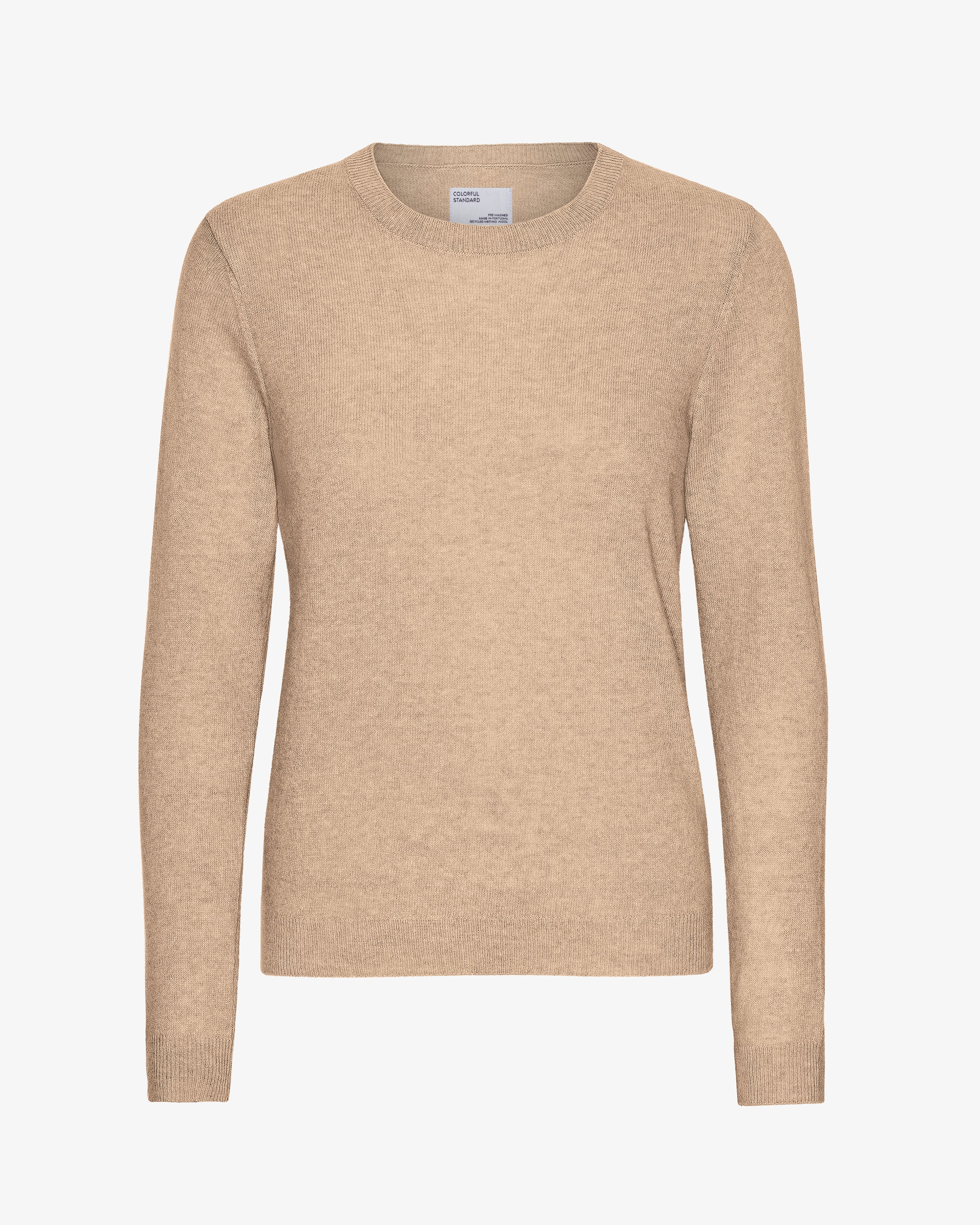 Women Light Merino Wool Crew - Honey Beige